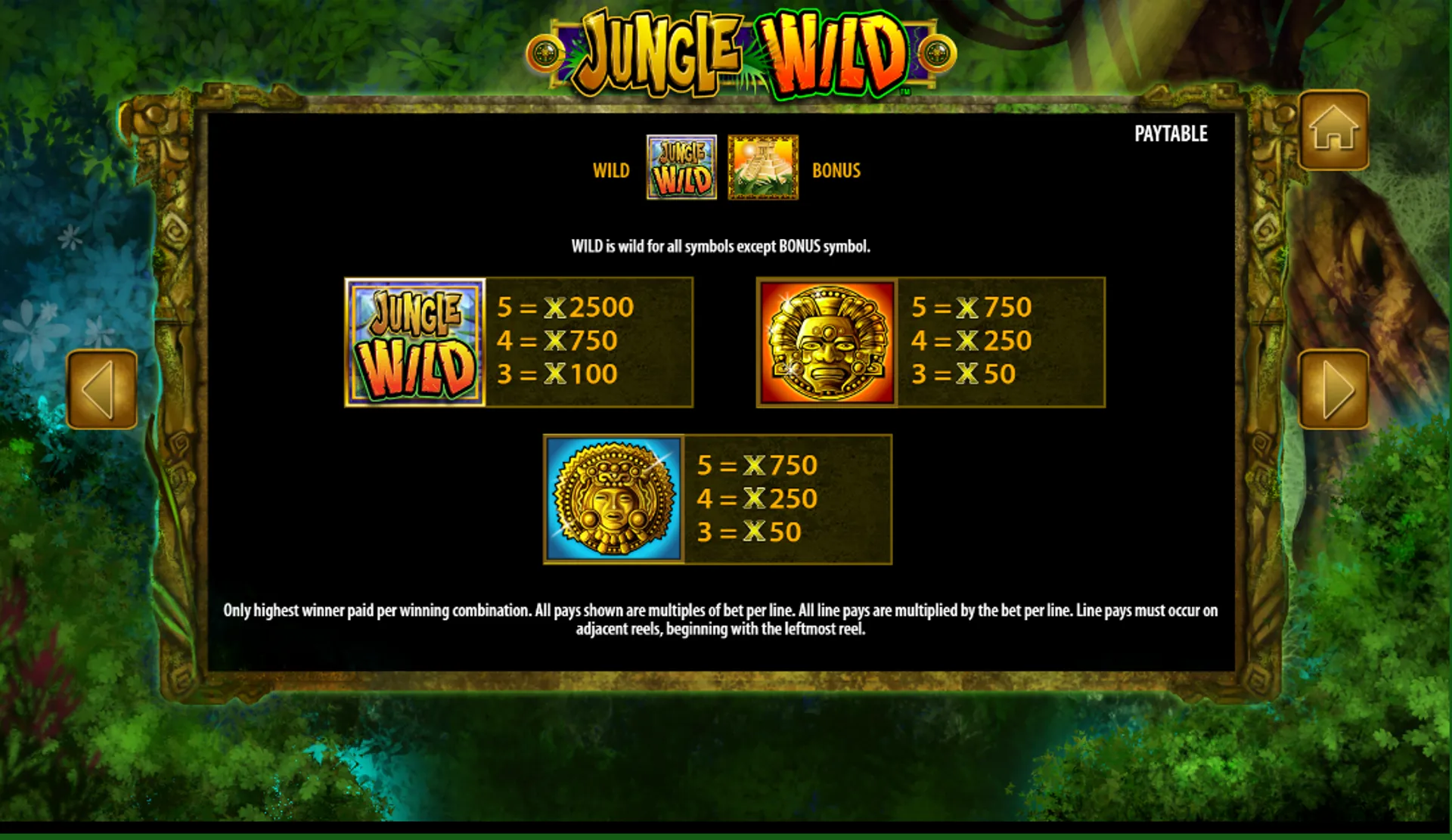 Jungle Wild max bet