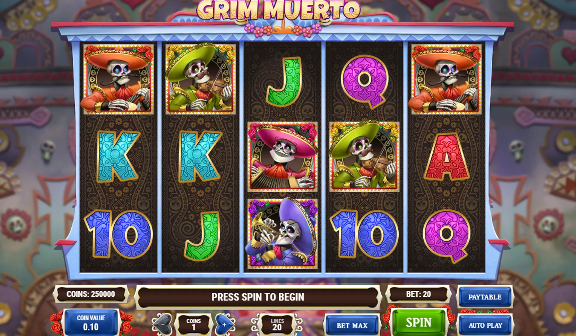 Grim Muertos interface