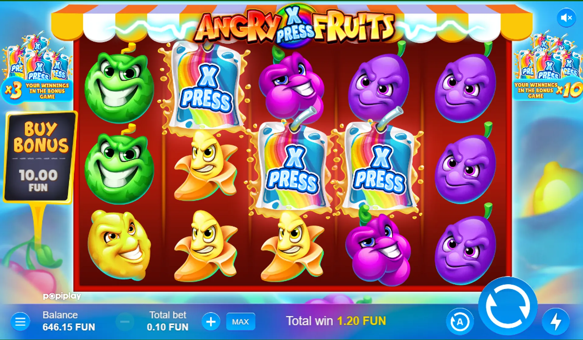 Angry Fruits Bonus Game