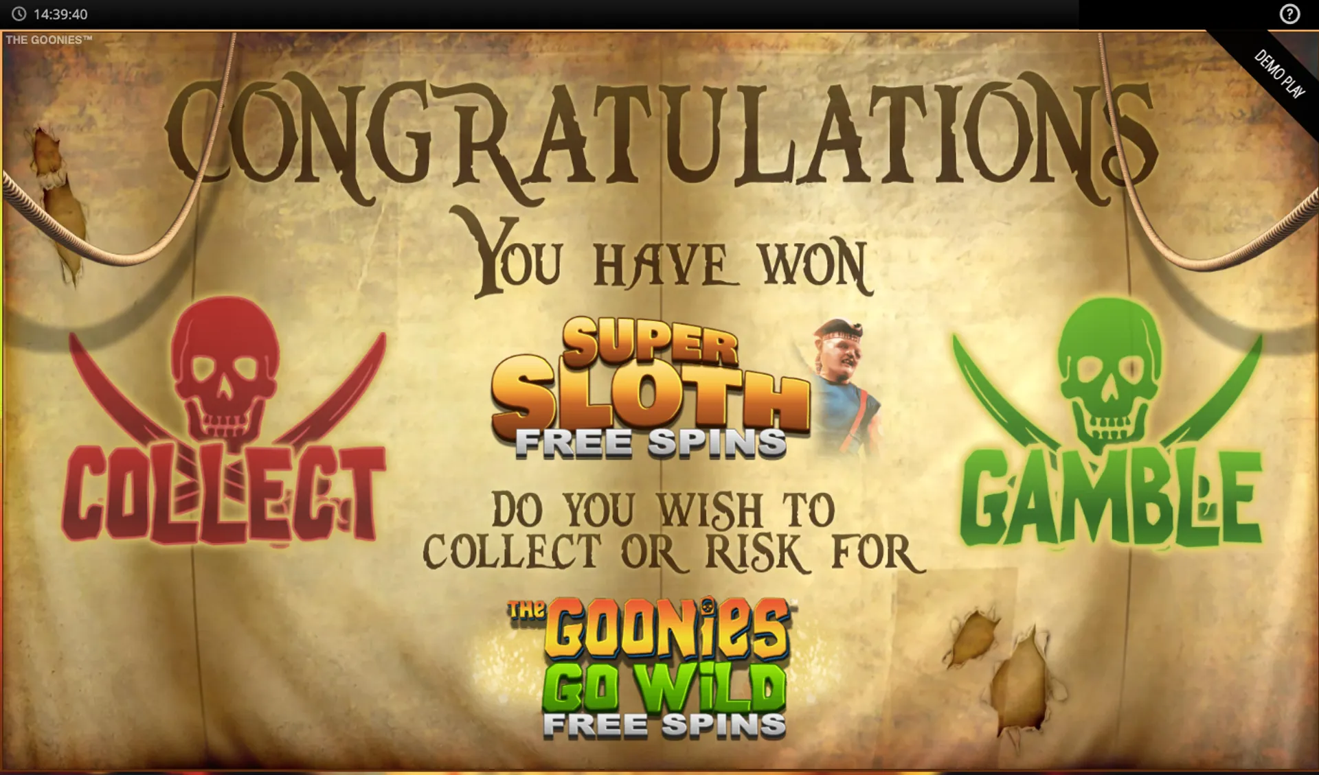 The Goonies slot go wild free spins