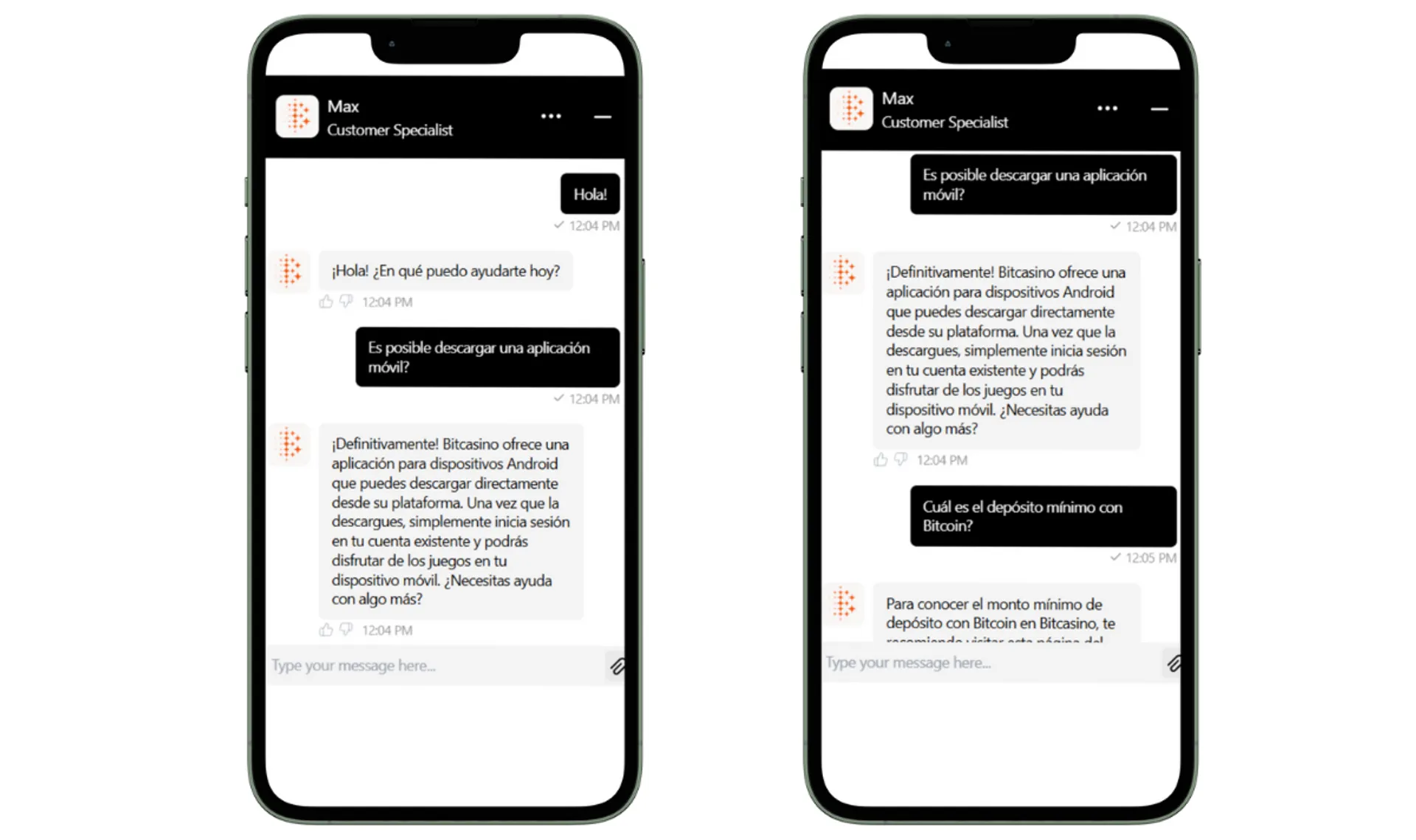 Bitcasino ofrece un servicio de chat en vivo