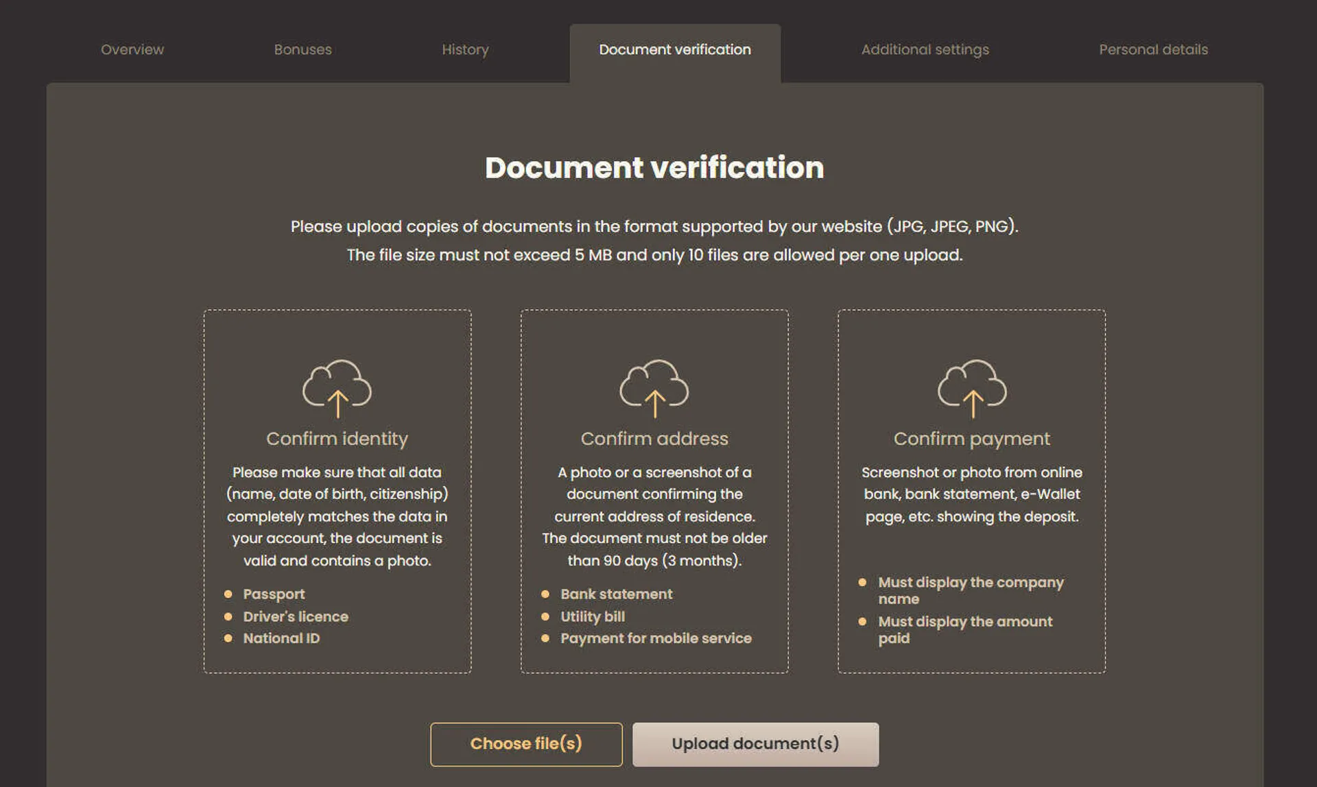 KYC and withdrawal at National casino