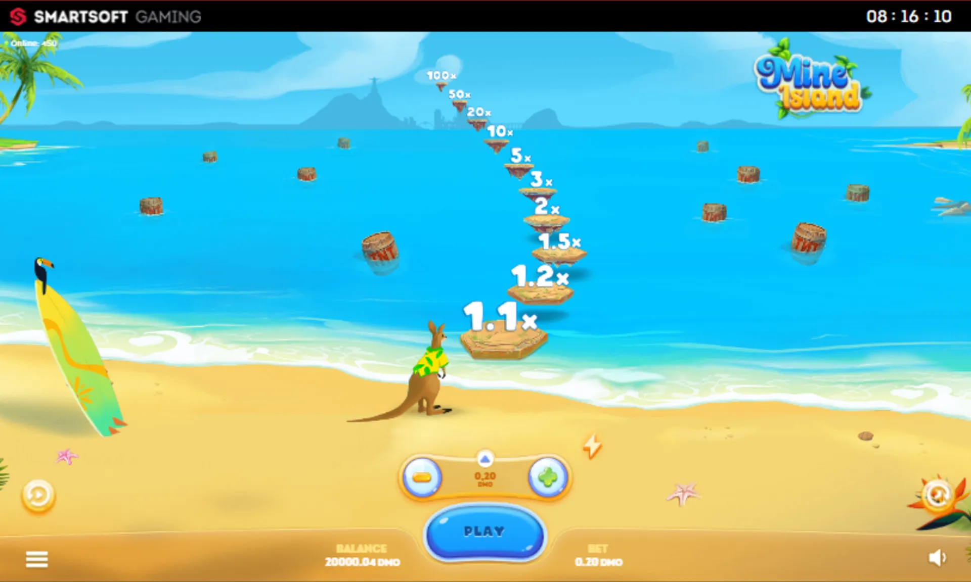 tela inicial de mine island