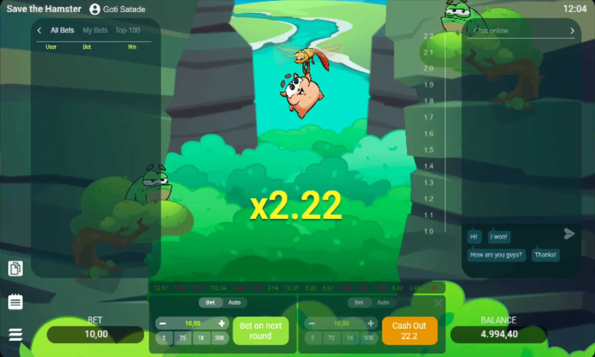 ganho com save the hamster