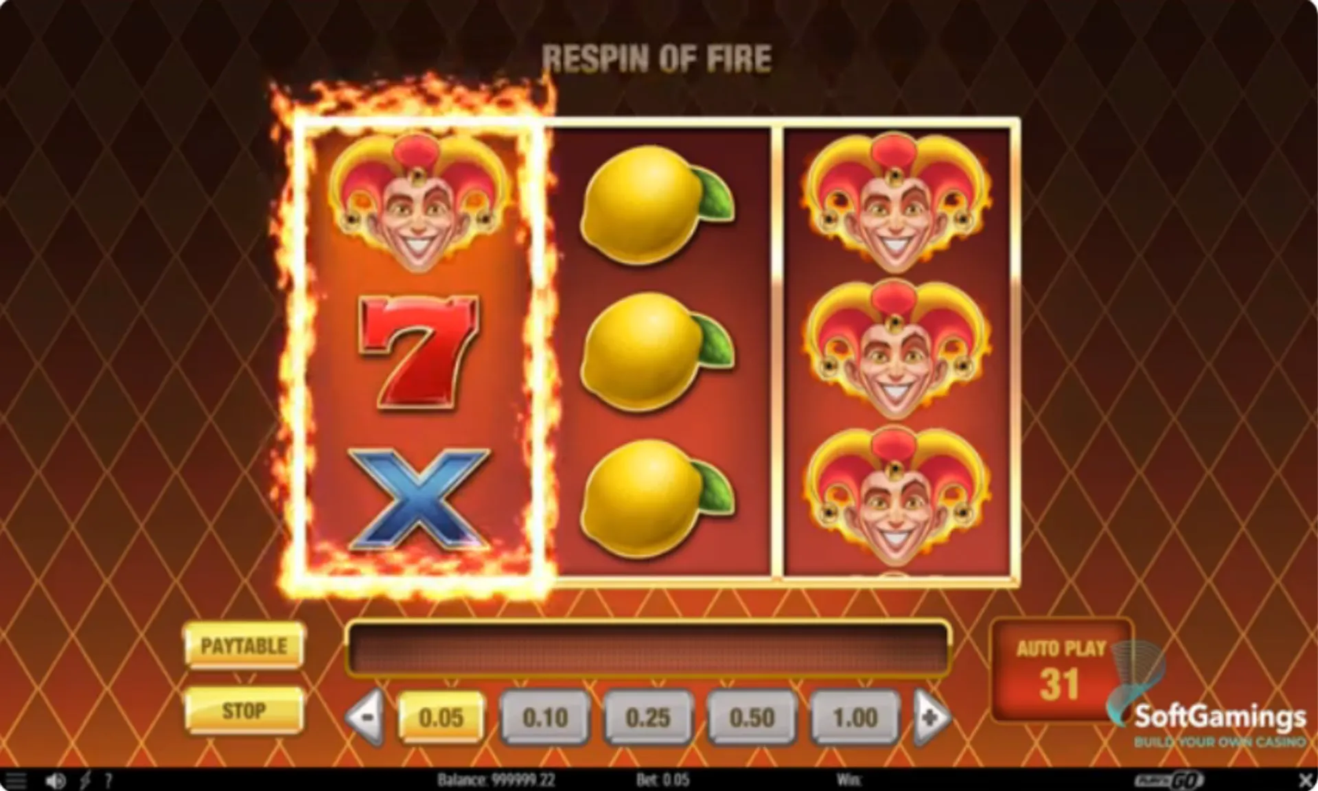 tela de fire joker com respin of fire