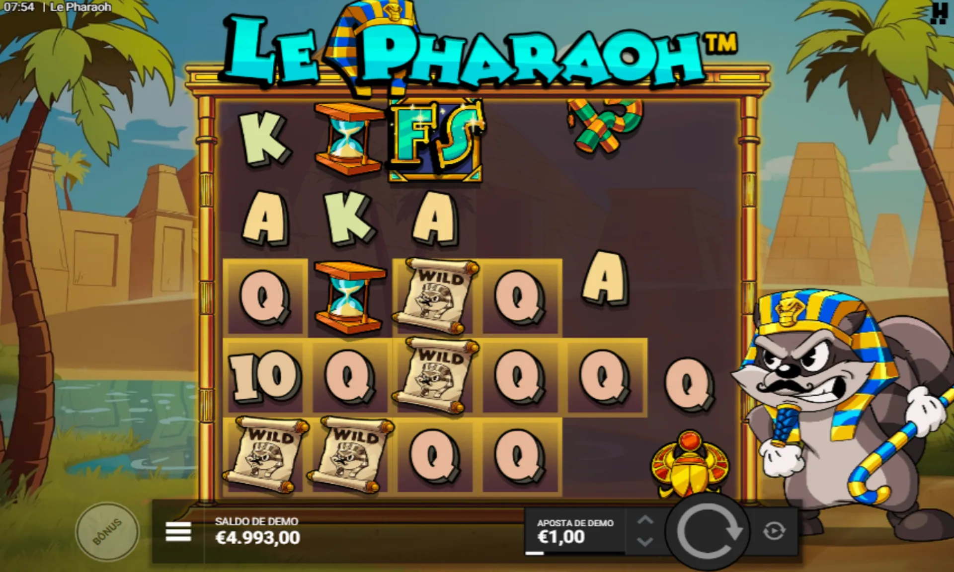 ganho de bônus em le pharaoh