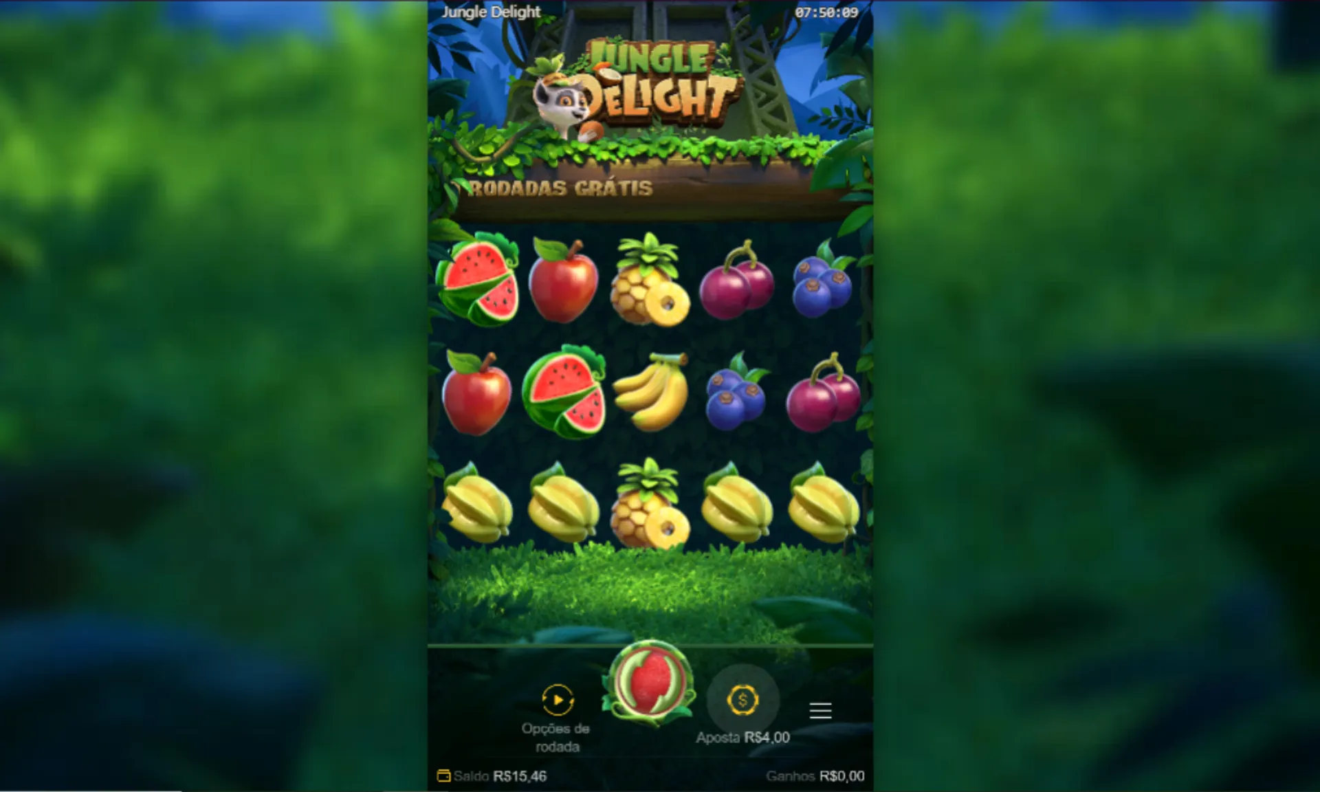 tela inicial de jungle delight