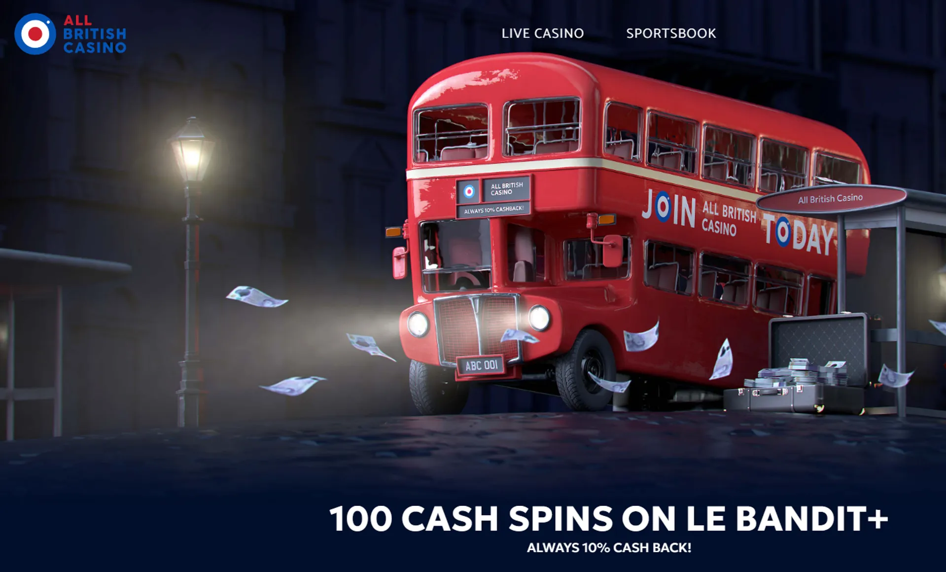 Sign up bonus at All British Casino