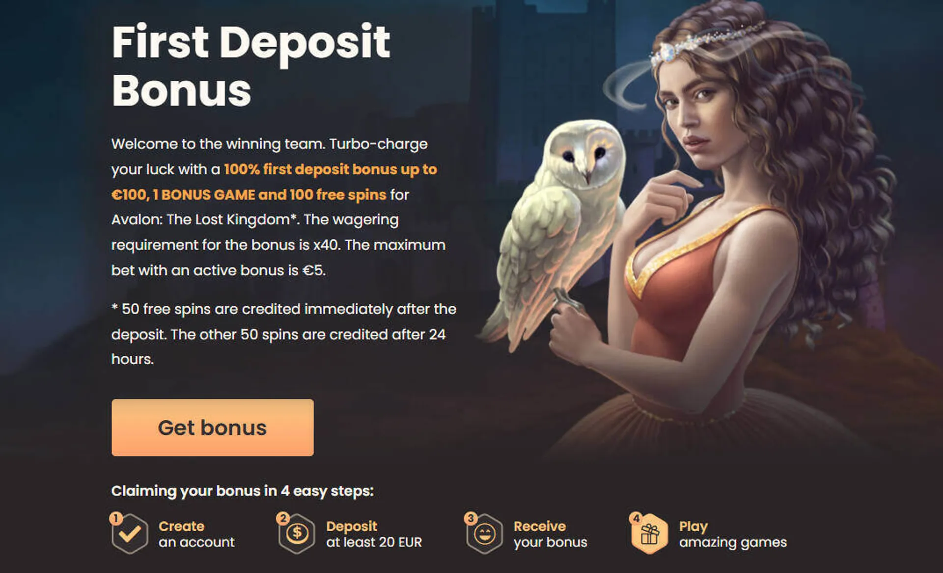 Welcome bonus at National casino
