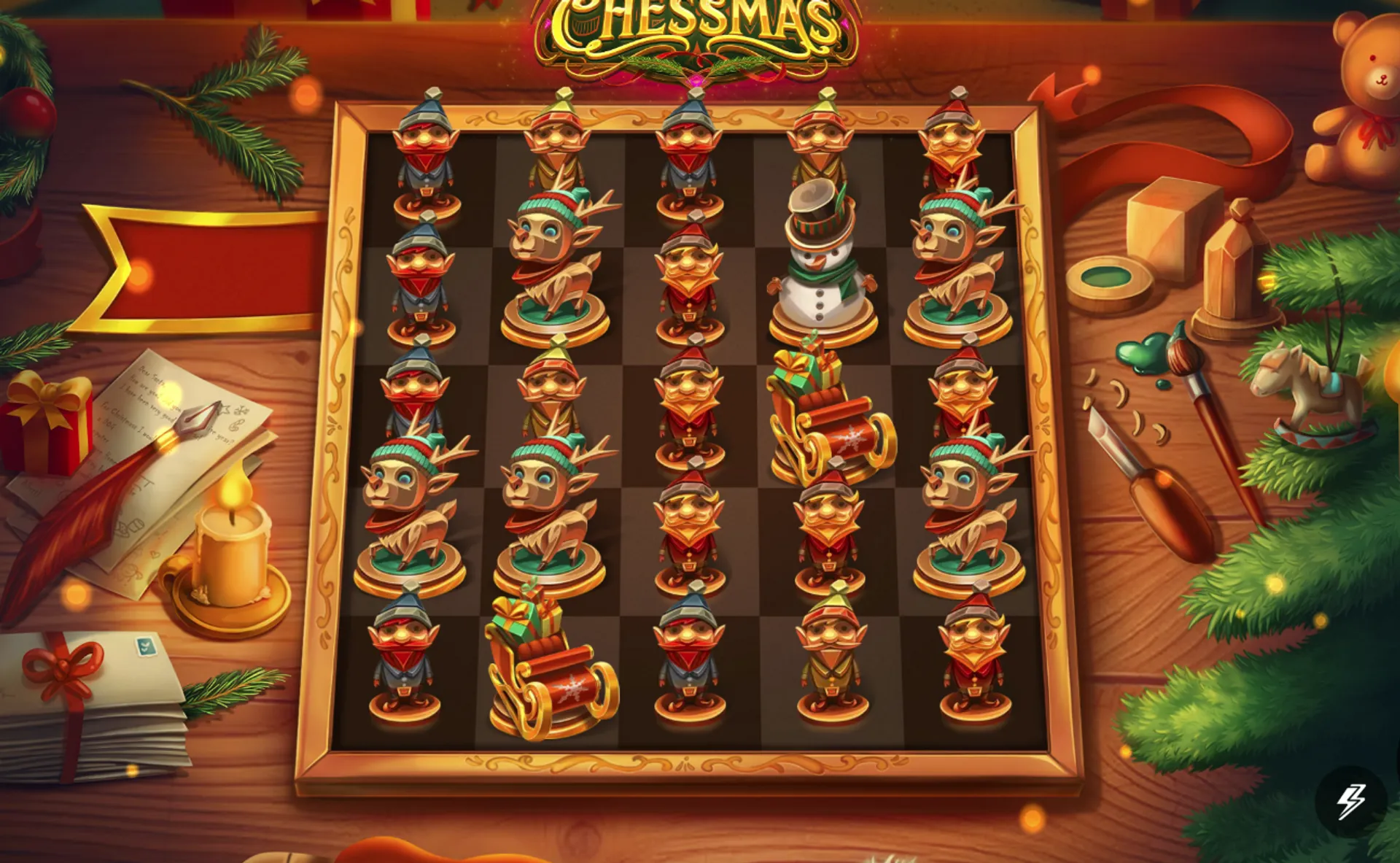 Игровое поле слота Chessmas