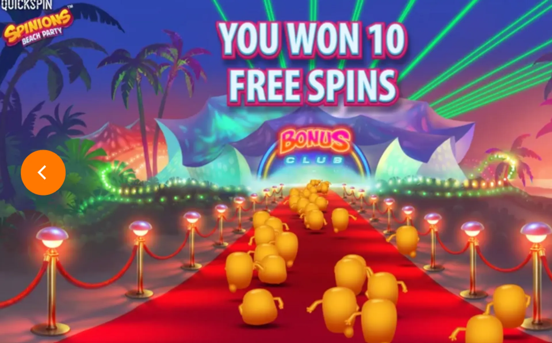 Spinions Beach Party free spins