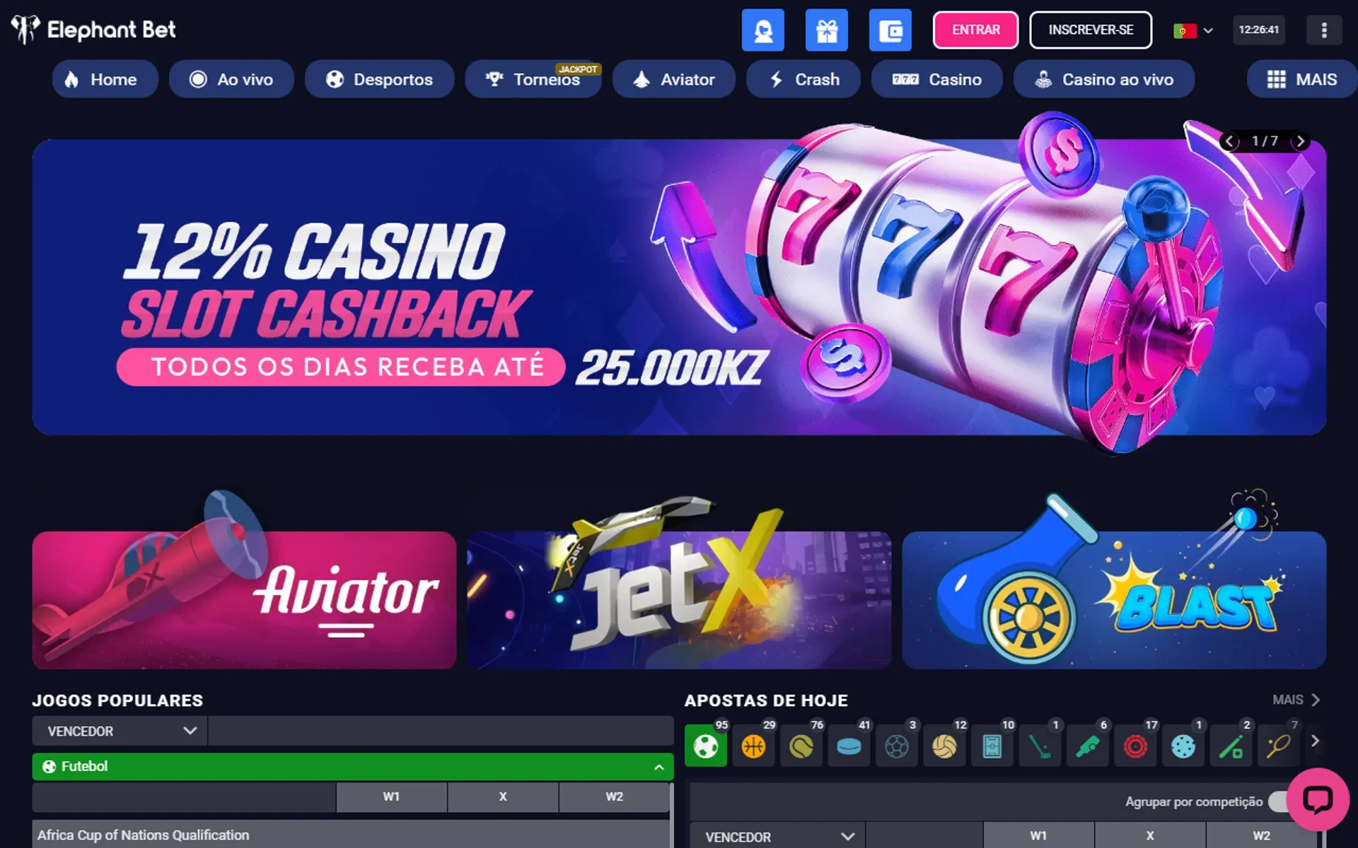 promoção de cashback no Elephant Bet