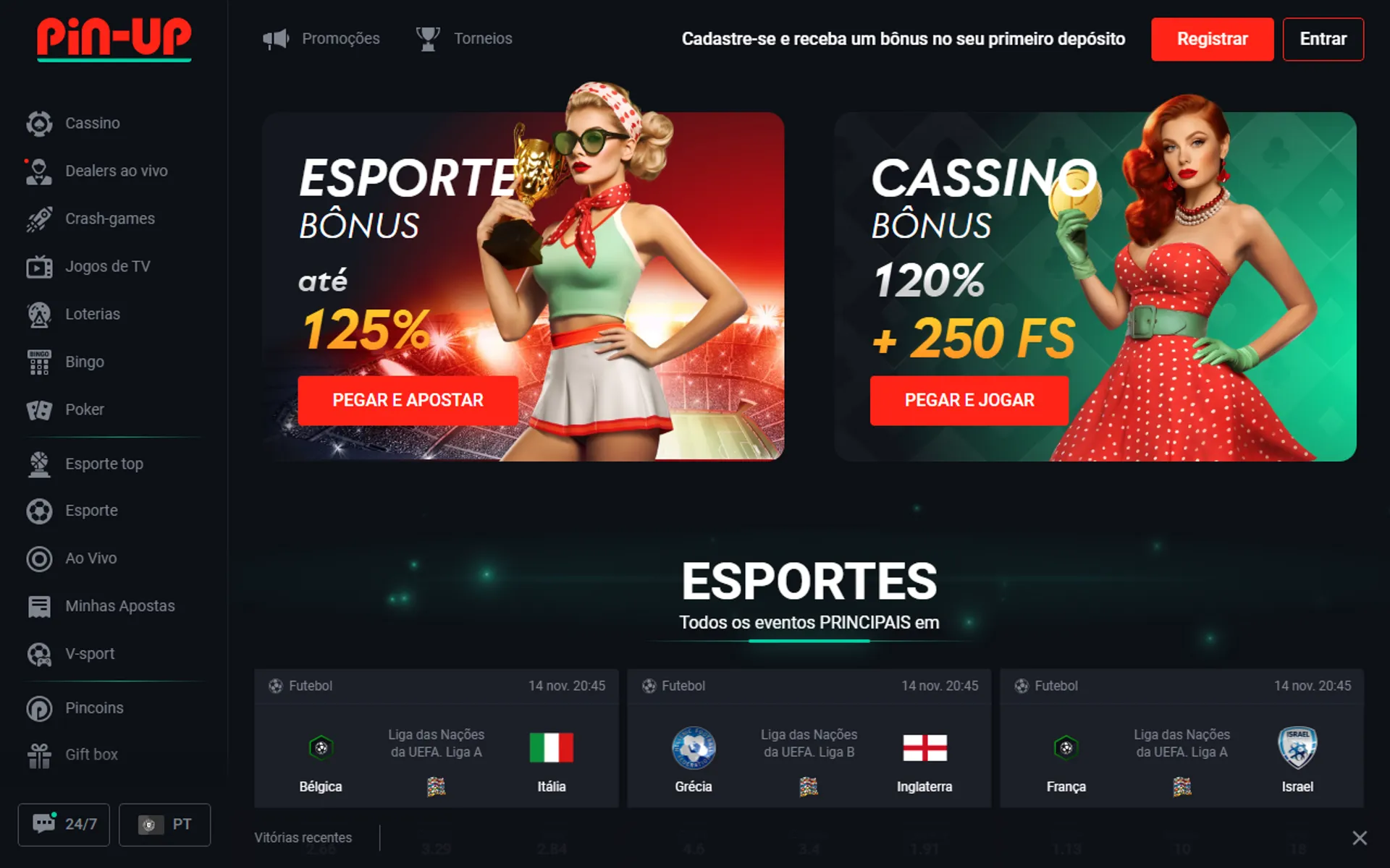 bónus para Moçambique do PinUp Casino