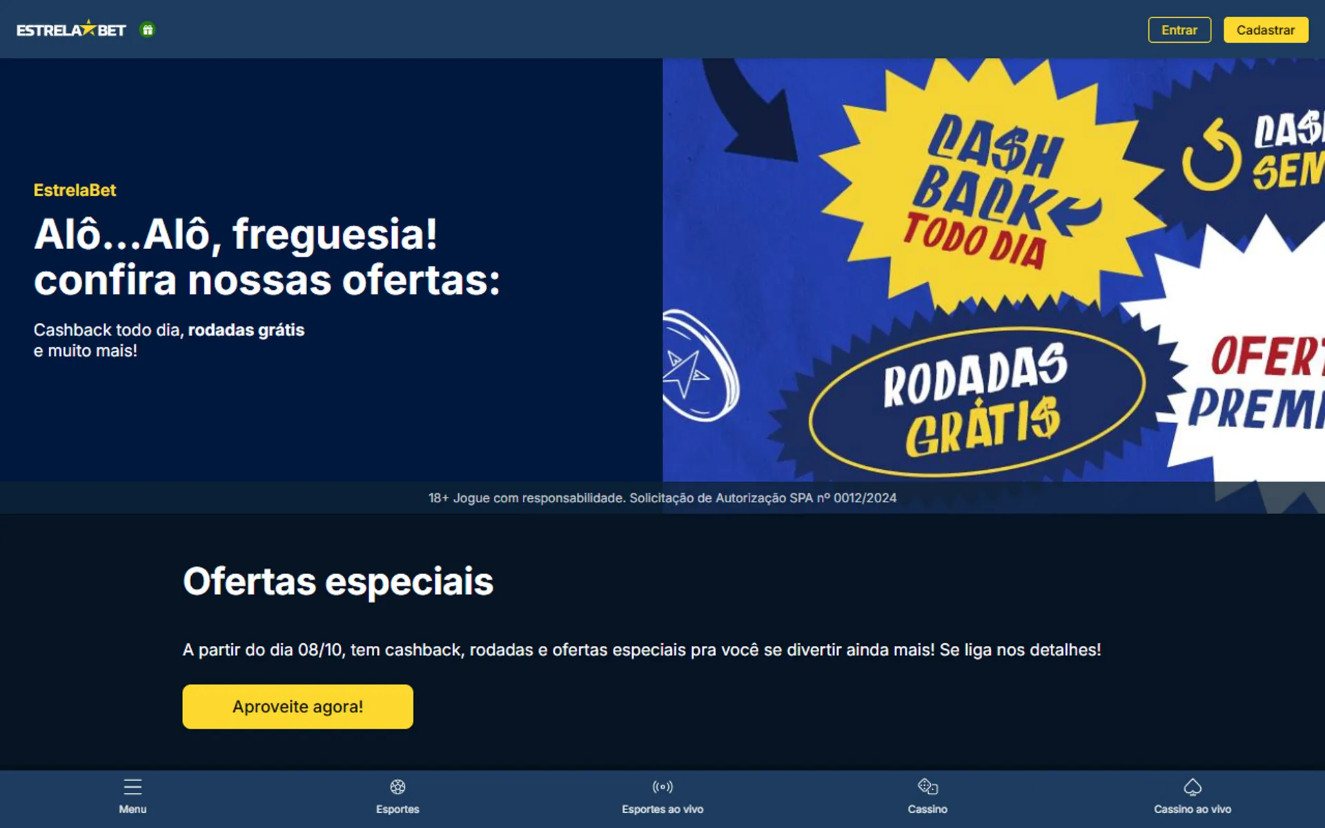 promoção cashback todo dia estrela bet