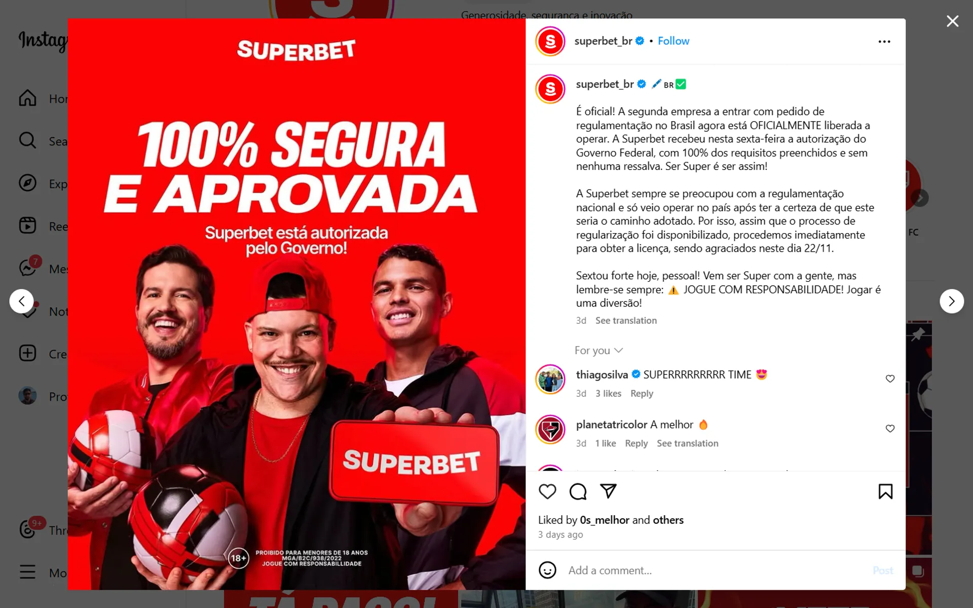 anúncio da obtenção da licença da superbet