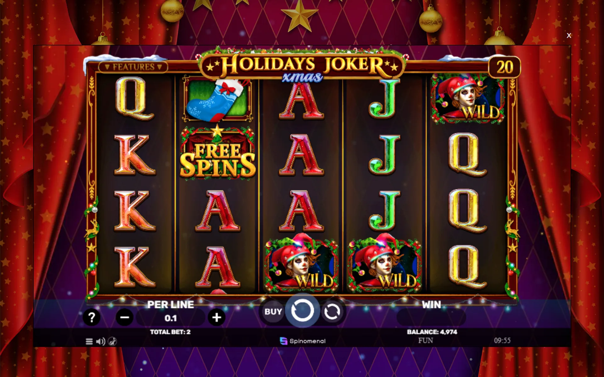 tela do slot holidays joker xmas