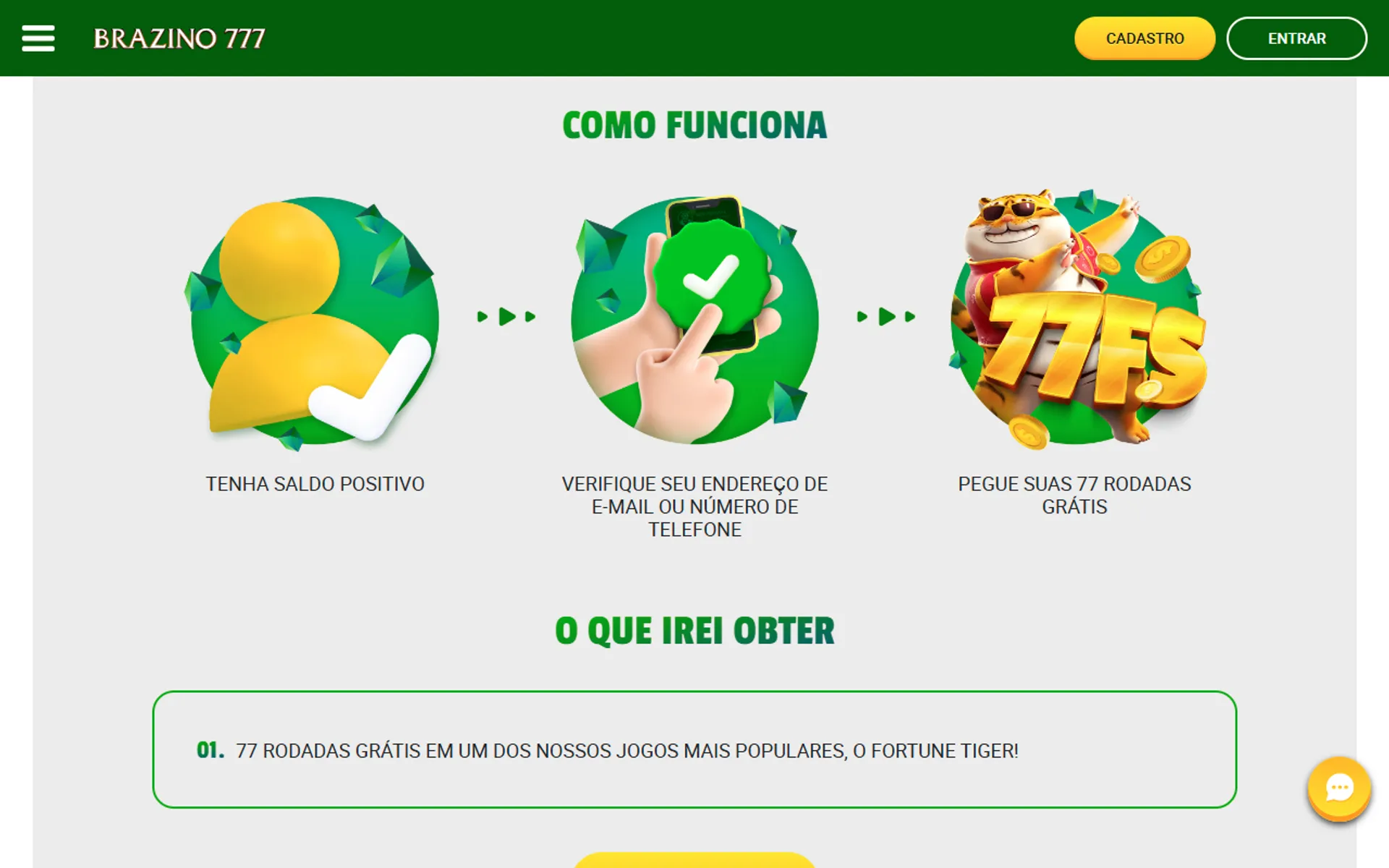 Promoção de giros grátis no Brazino777