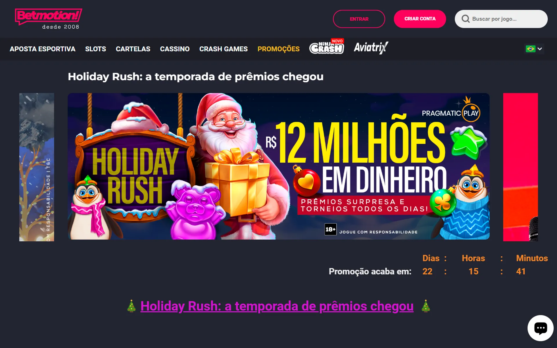 promo slot natal Betmotion Holiday Rush