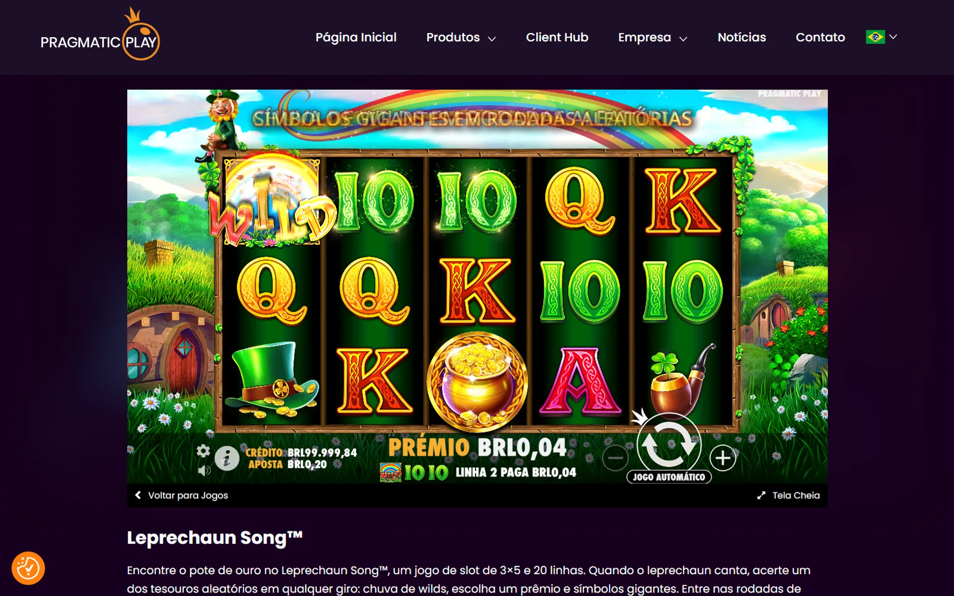 tela do slot Leprechaun Song