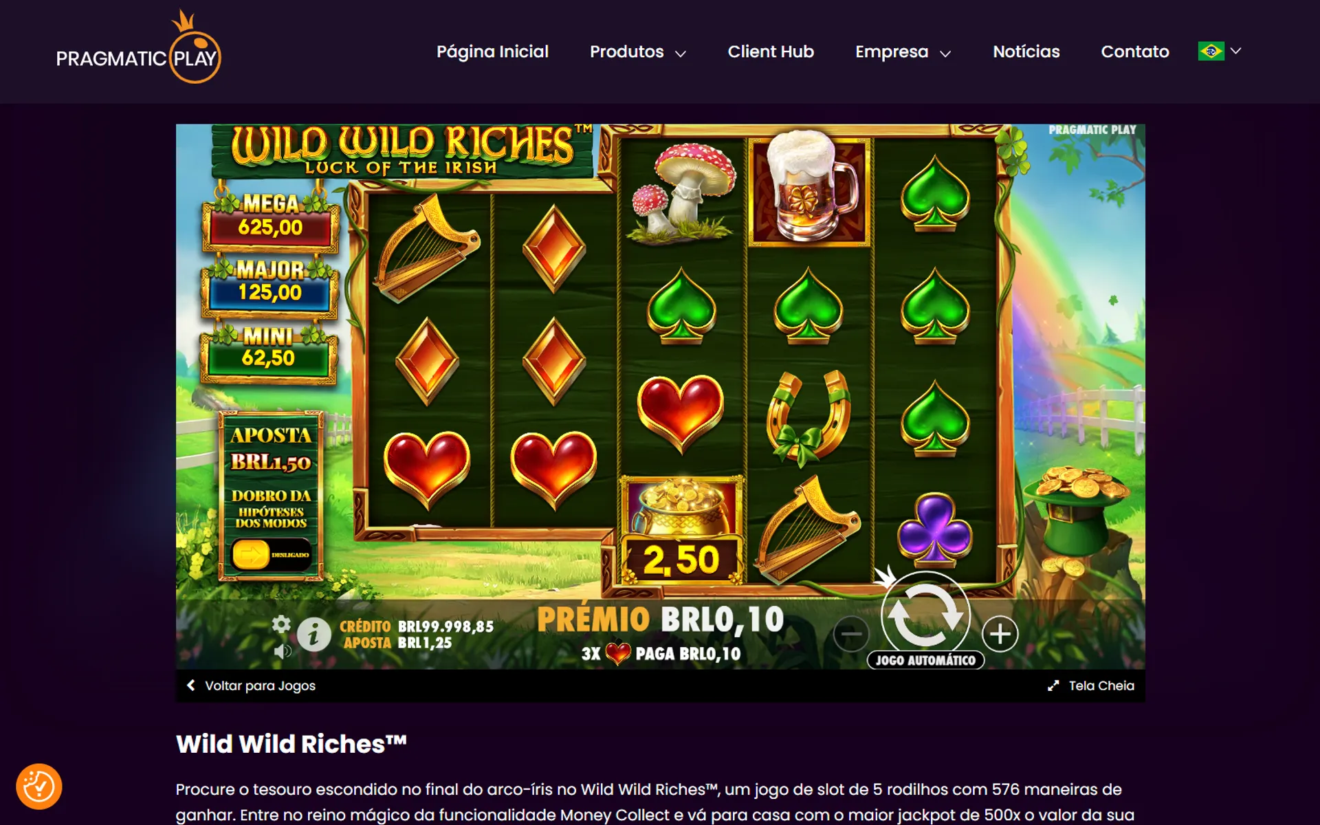 tela do slot Wild Wild Riches