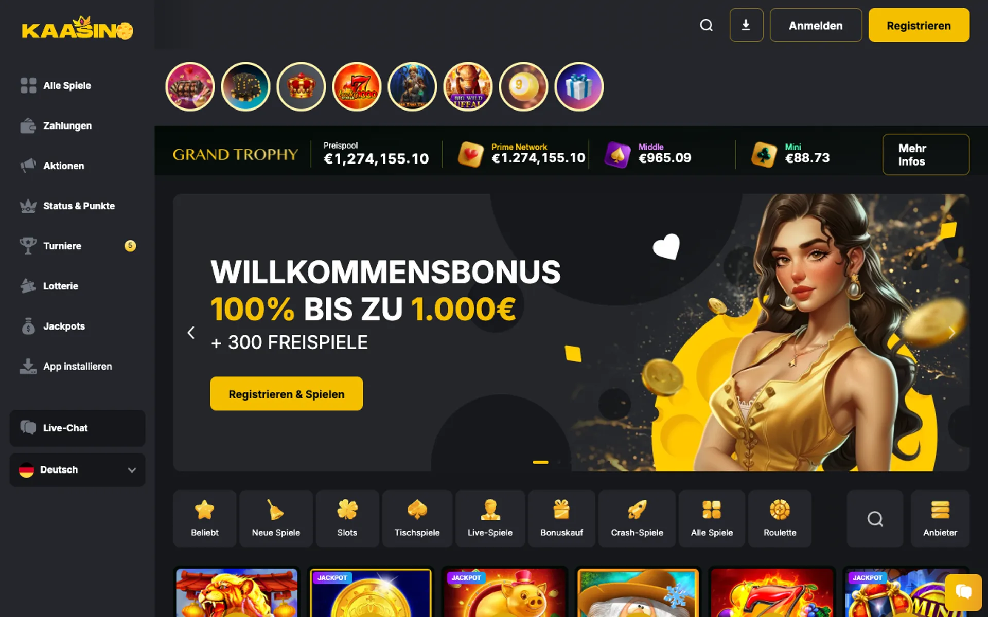 Kaasino Casino Willkommensbonus