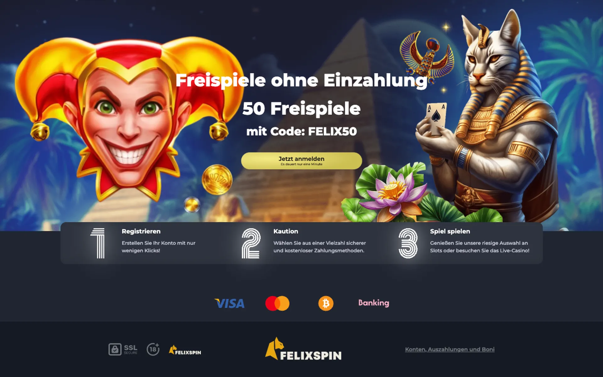 Felixspin Casino Freispiele ohne Einzahlung