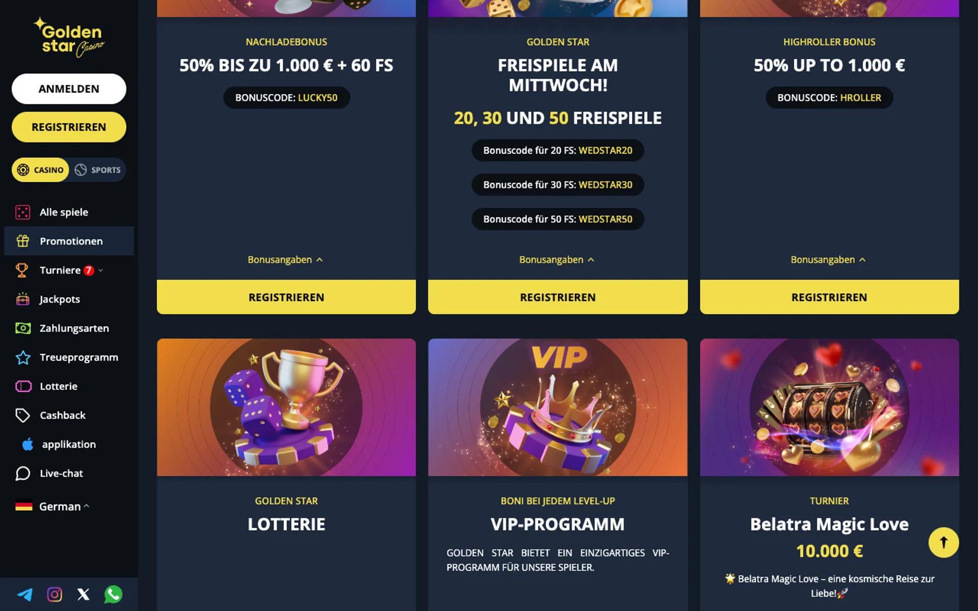 Golden Star Casino Bonus