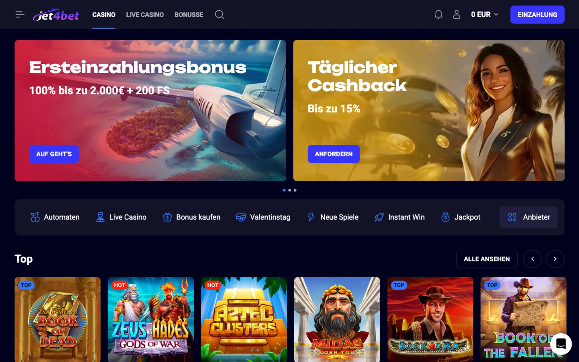 Jet4Bet Casino Willkommensbonus