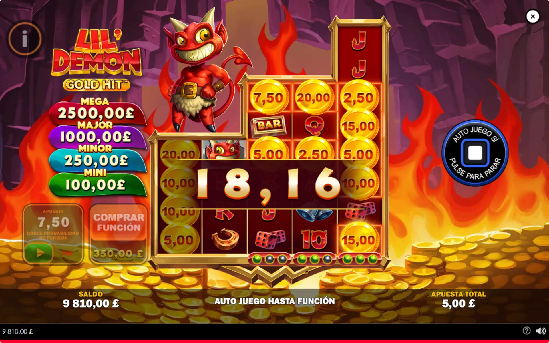 vitórias do jogo Gold Hit: Lil' Demon