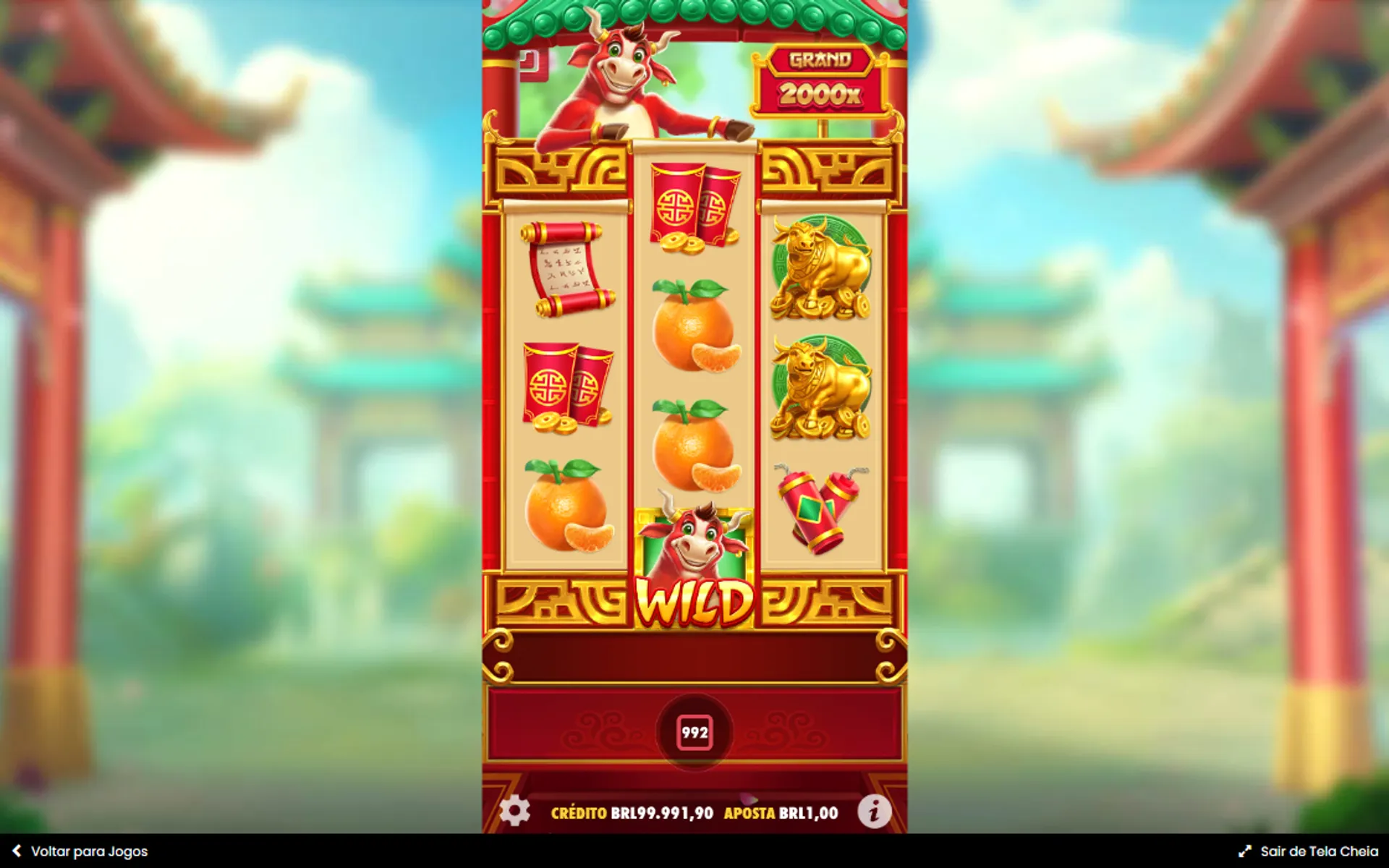 Wild do slot Touro Sortudo