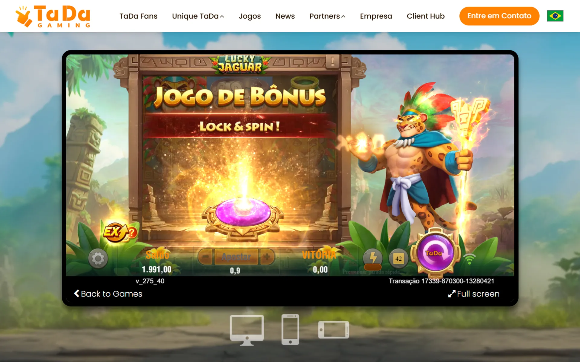 modo bônus do jogo da Onça Sortuda, o Lucky Jaguar