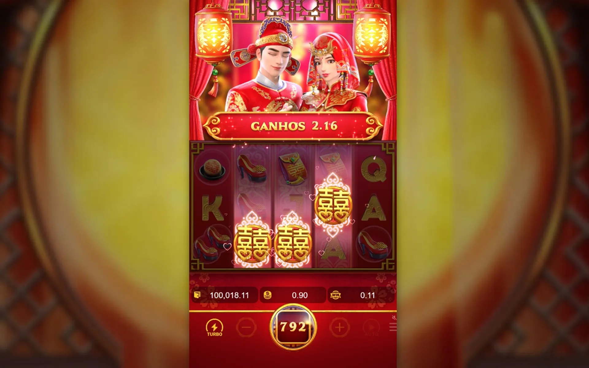 combinação de 3 scatters no Double Fortune demo