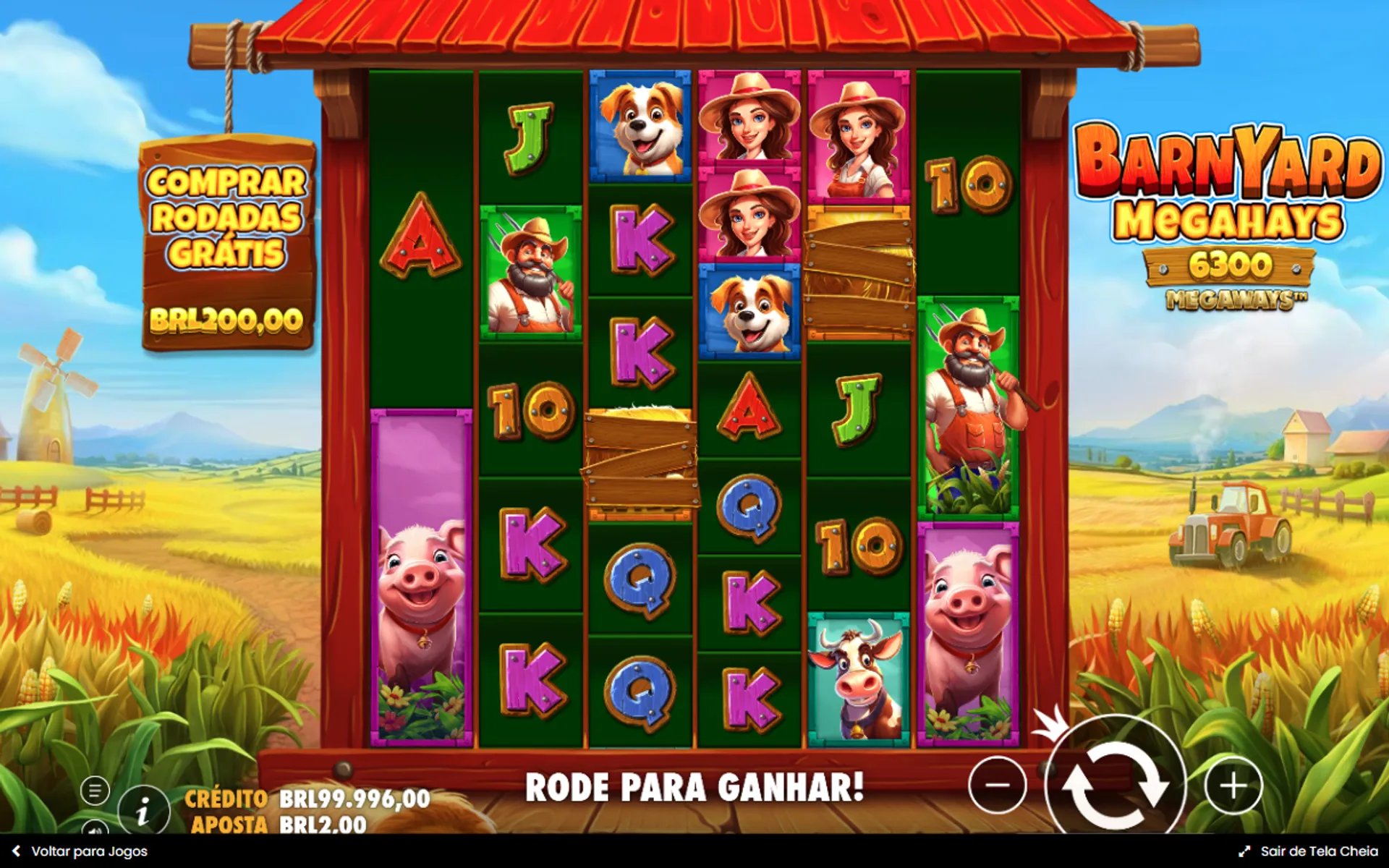 tela do slot de 1 centavo Barnyard Megahays Megaways