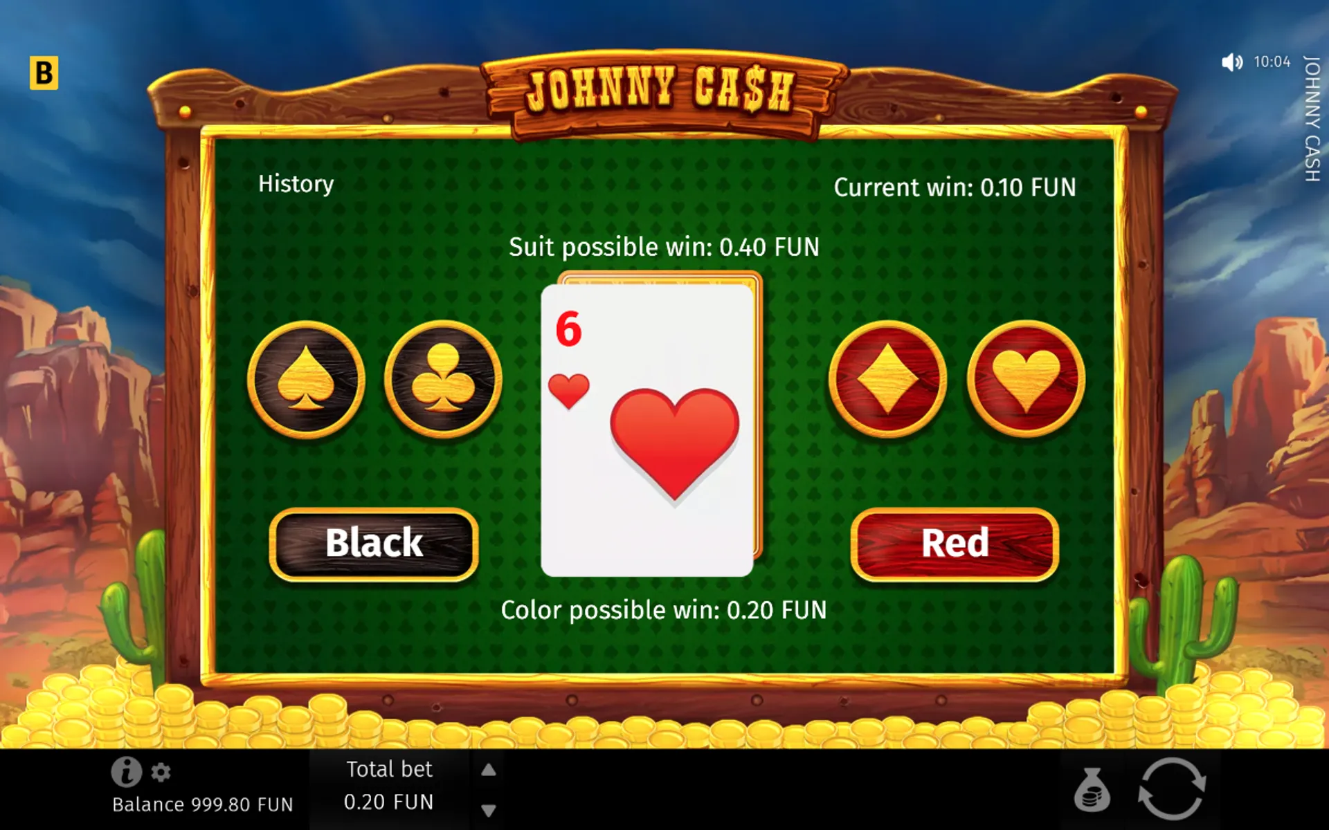 função Gamble do Johnny Cash slot