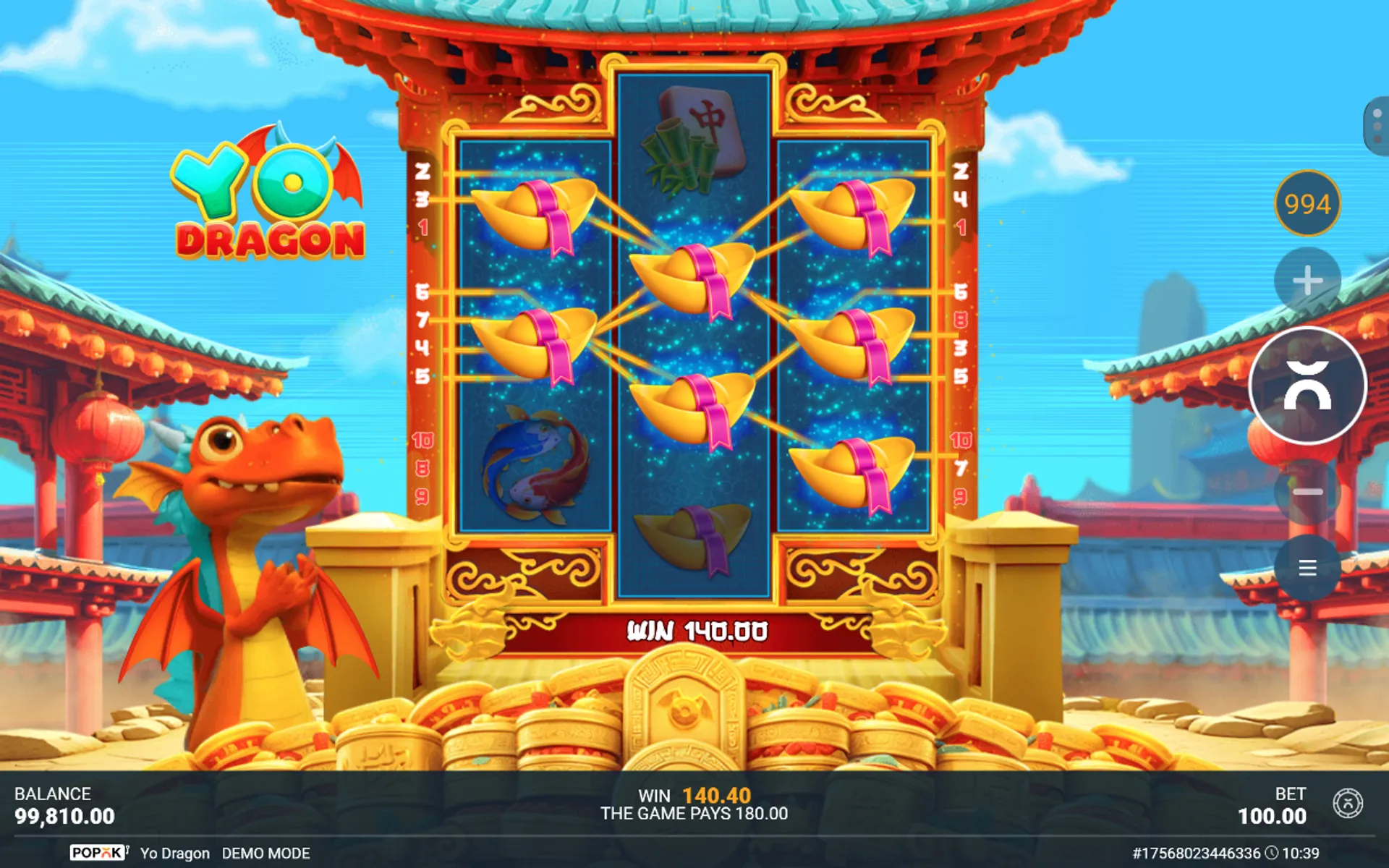 múltiplas combinações vencedoras no Yo Dragon