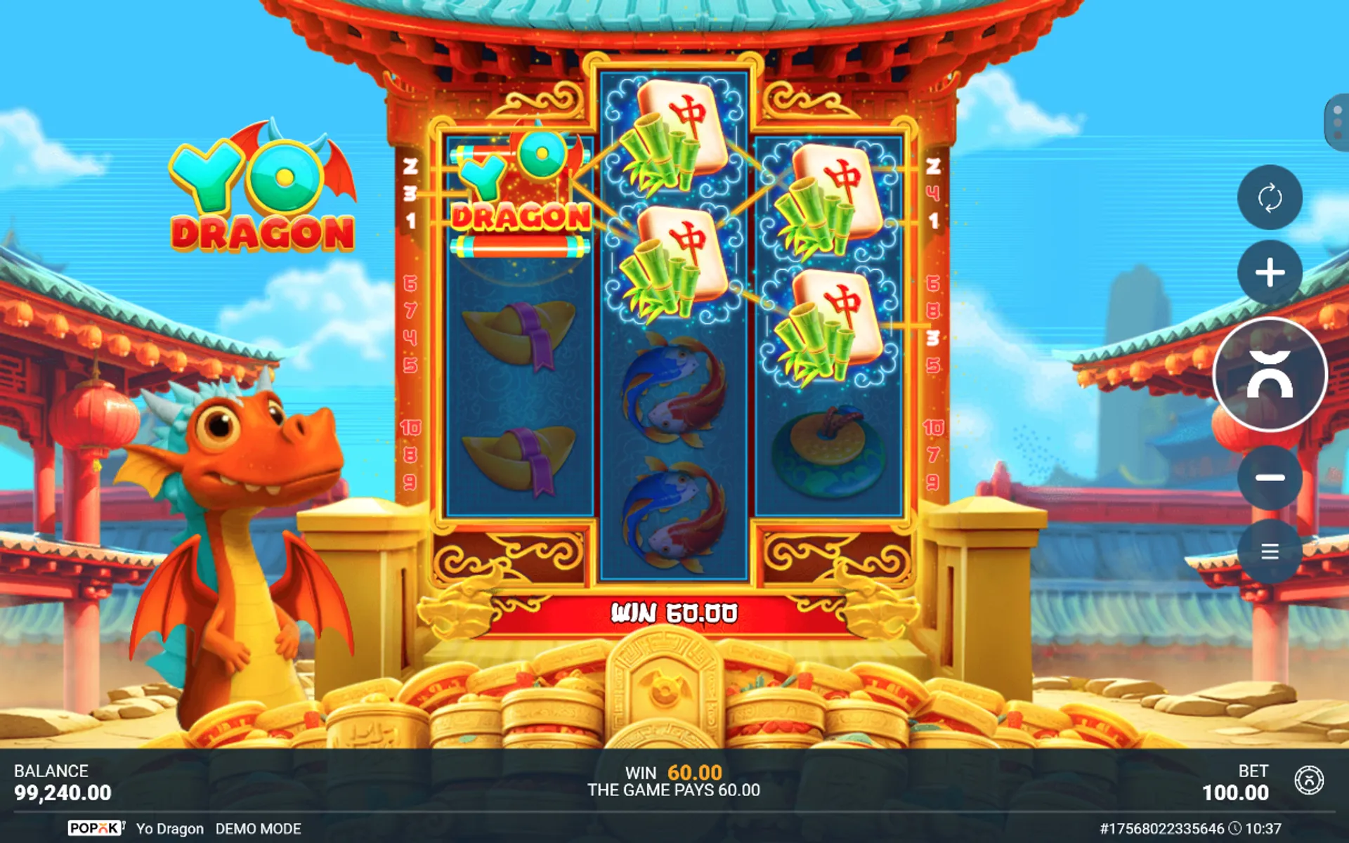 combinação com Wild no slot Yo Dragon
