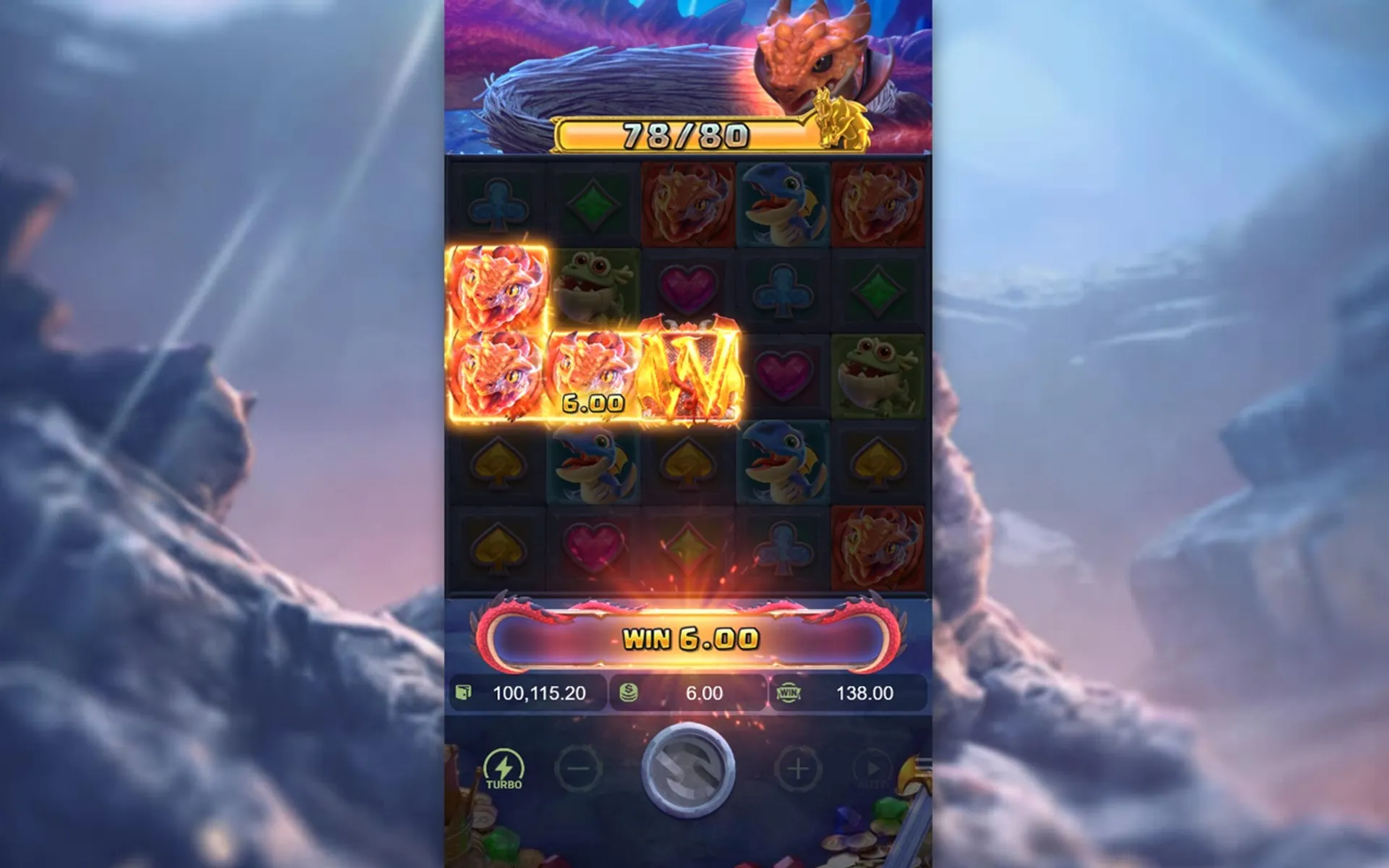 combinação com wild no slot Dragon Hatch 2