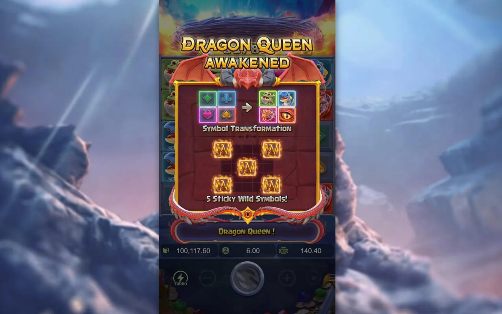 funcionalidade Dragon Queen no slot Dragon Hatch 2