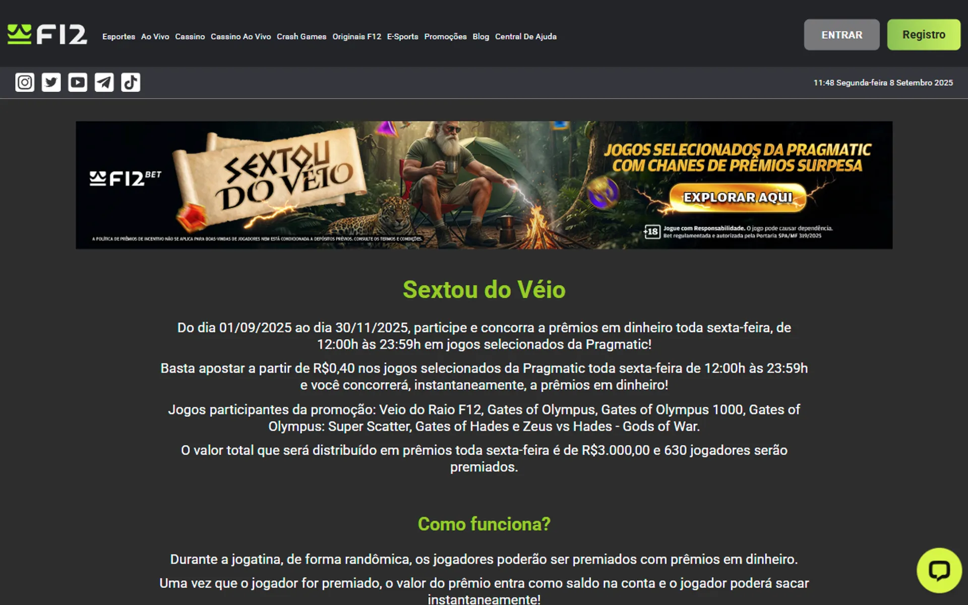bônus sextou do Véio da F12Bet