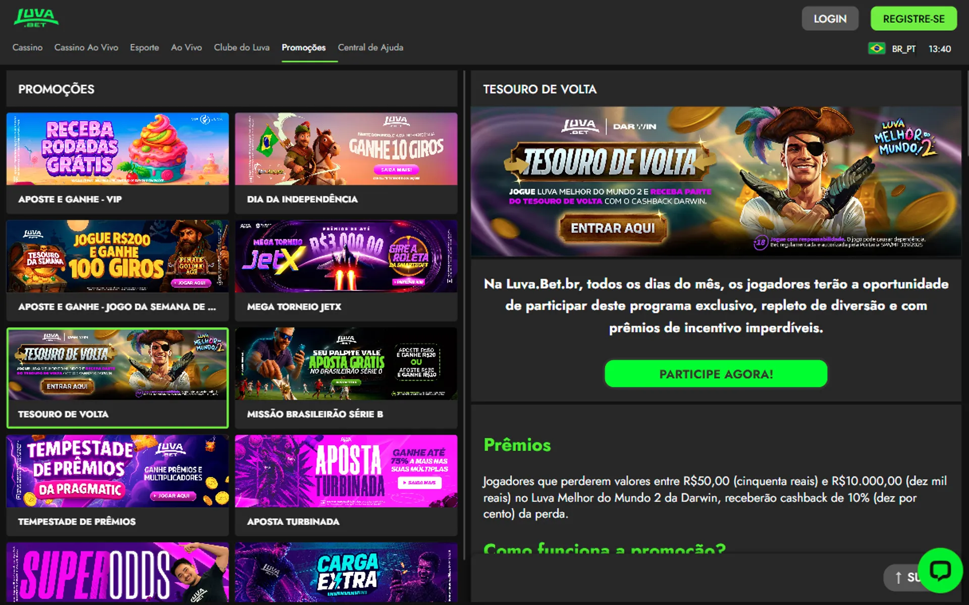 bônus de cashback Luva Bet