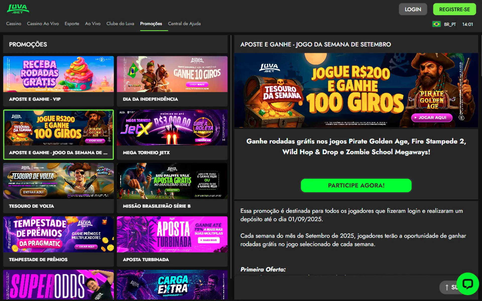 bônus Aposte e Ganhe da Luva Bet