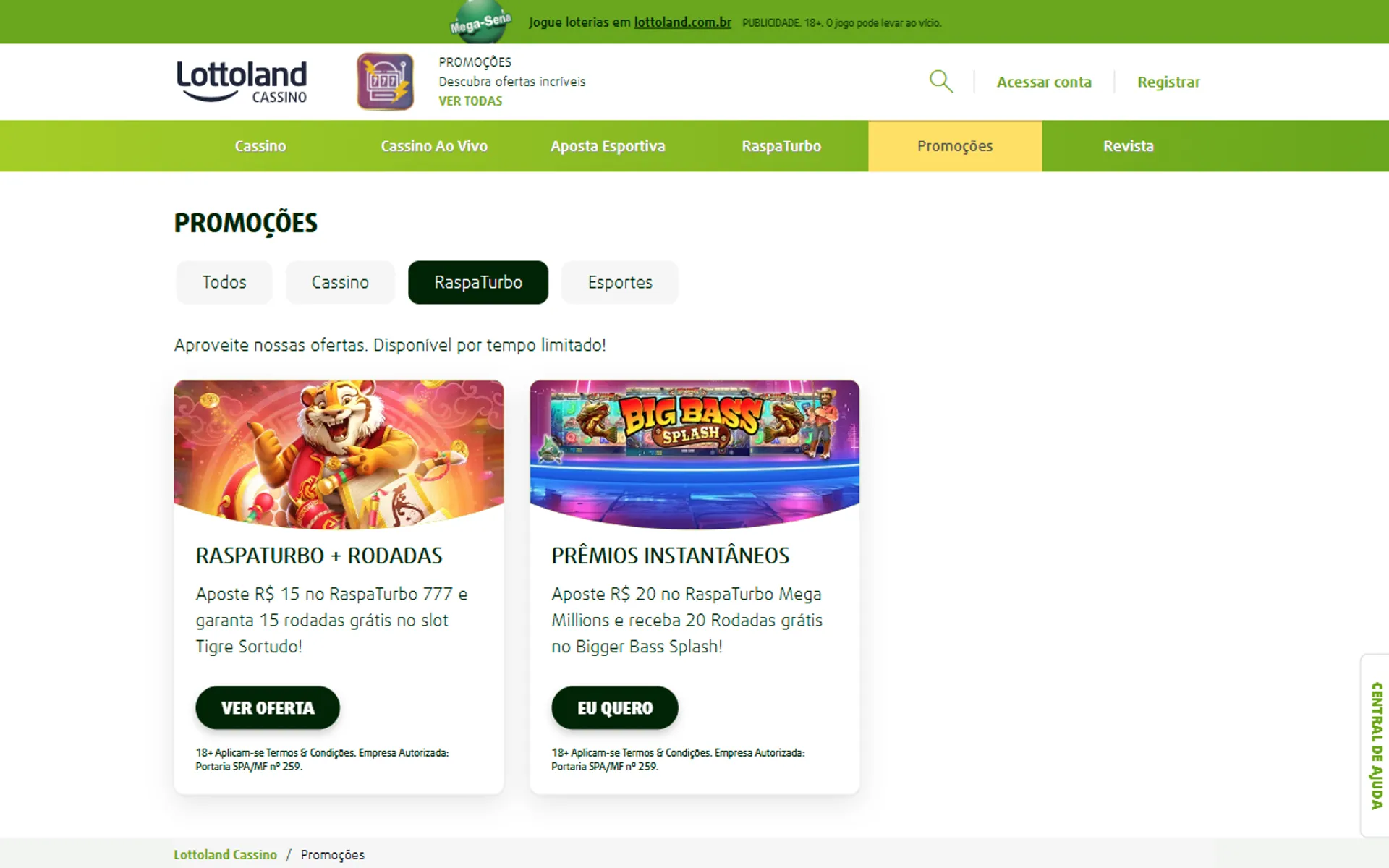 bônus de raspadinha da Lottoland