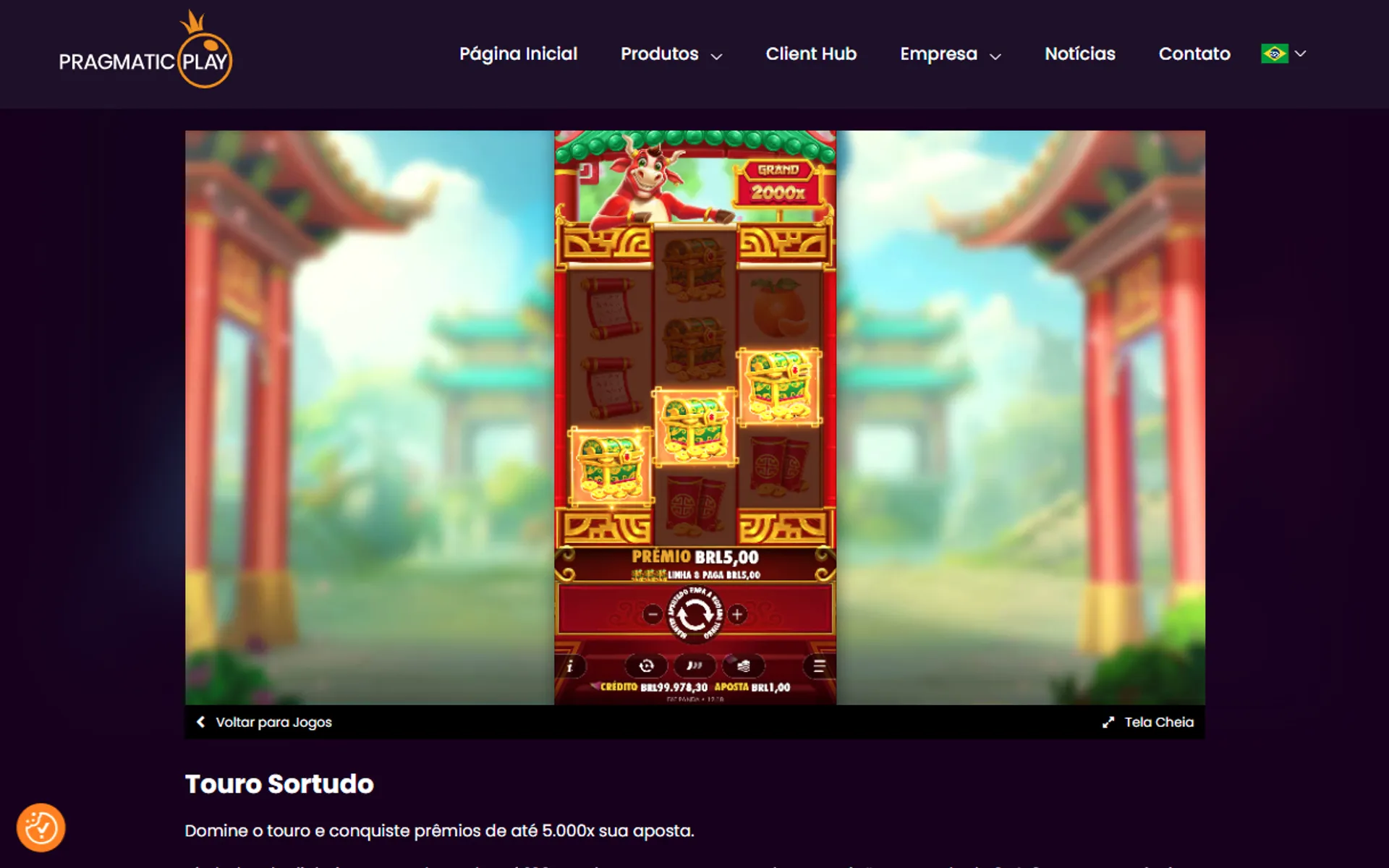 combinação de vencedora no slot Touro Sortudo