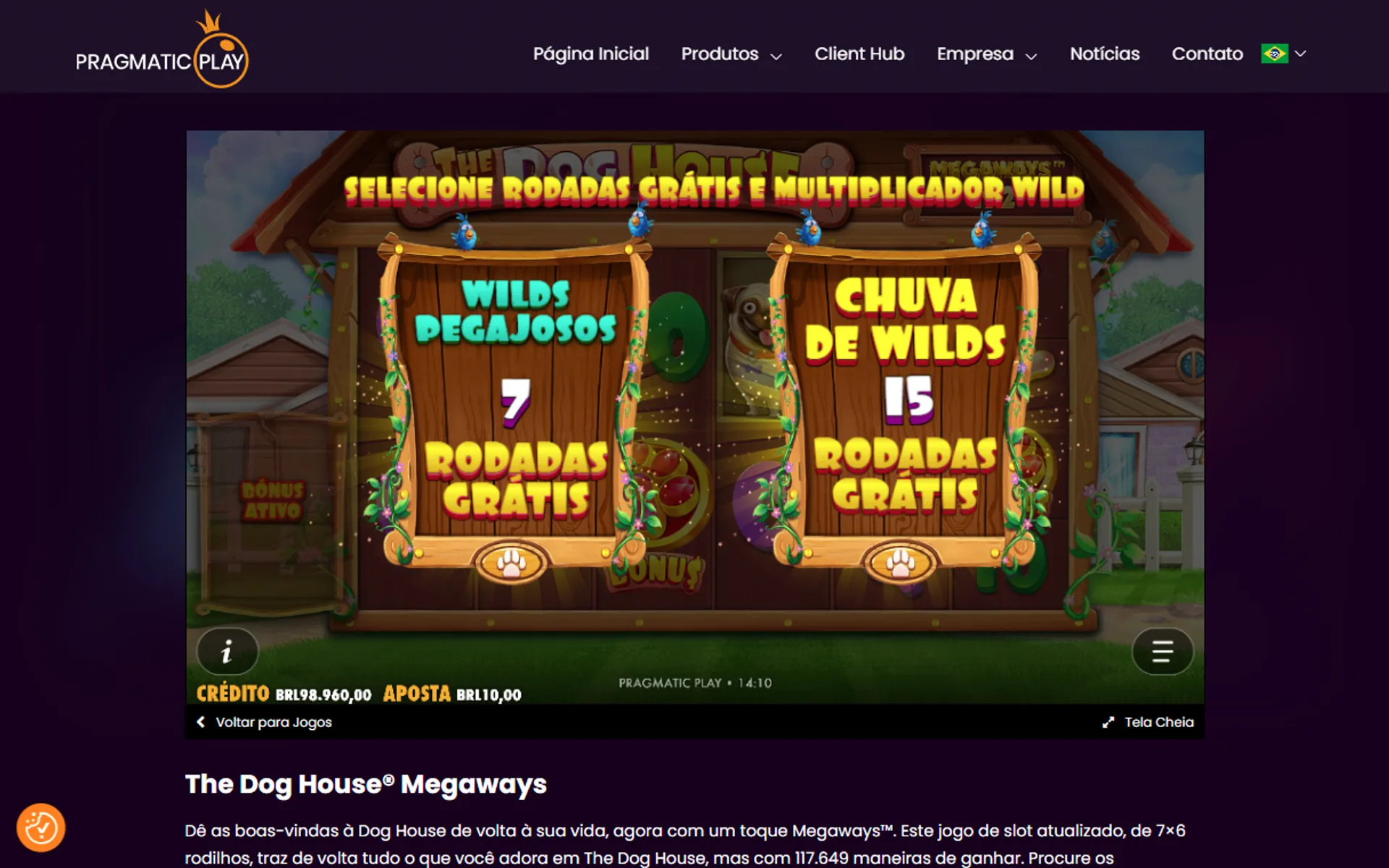 seleção de bônus no slot the dog house megaways