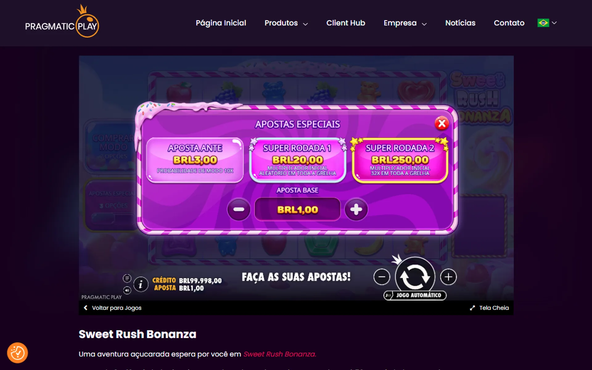 compra de ante bet no slot sweet rush bonanza