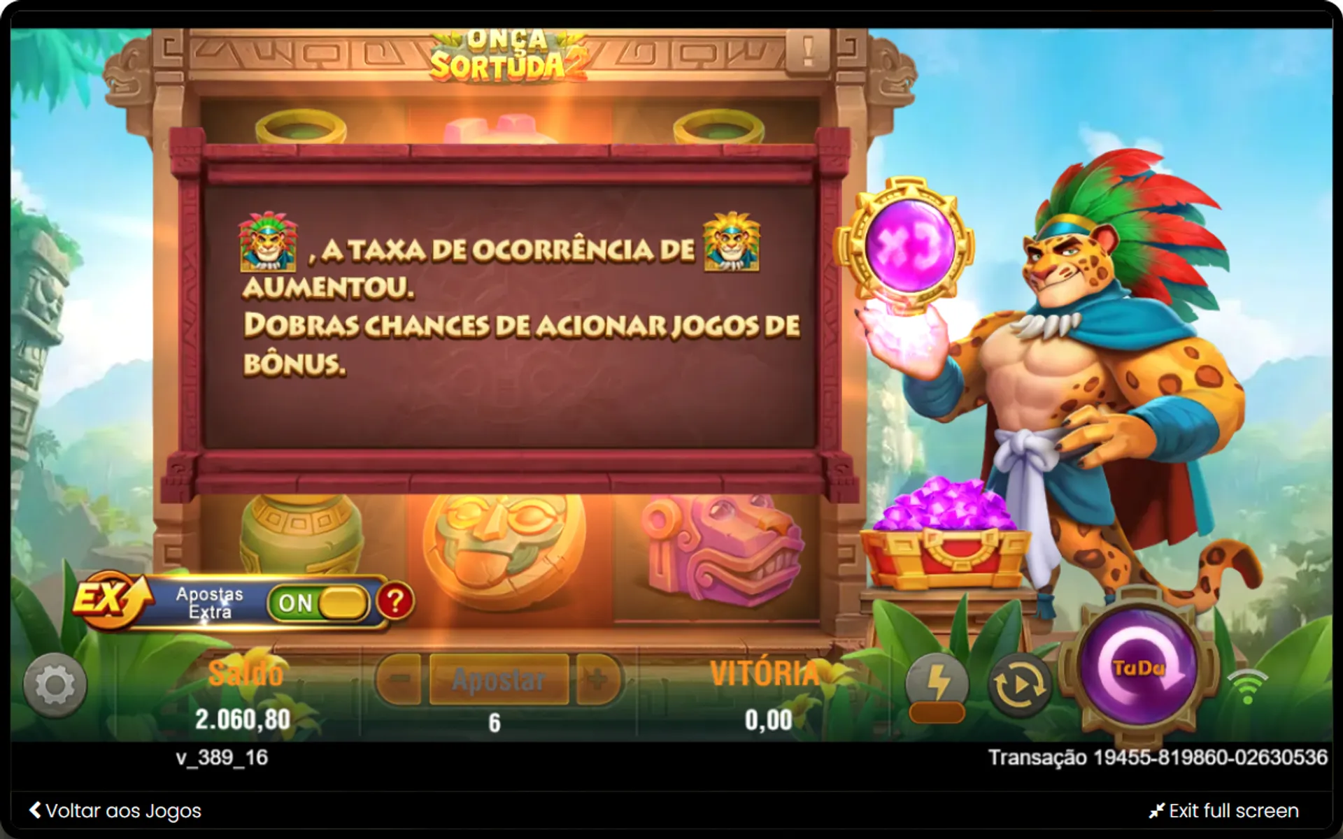 ante bet ativada no Lucky Jaguar 2