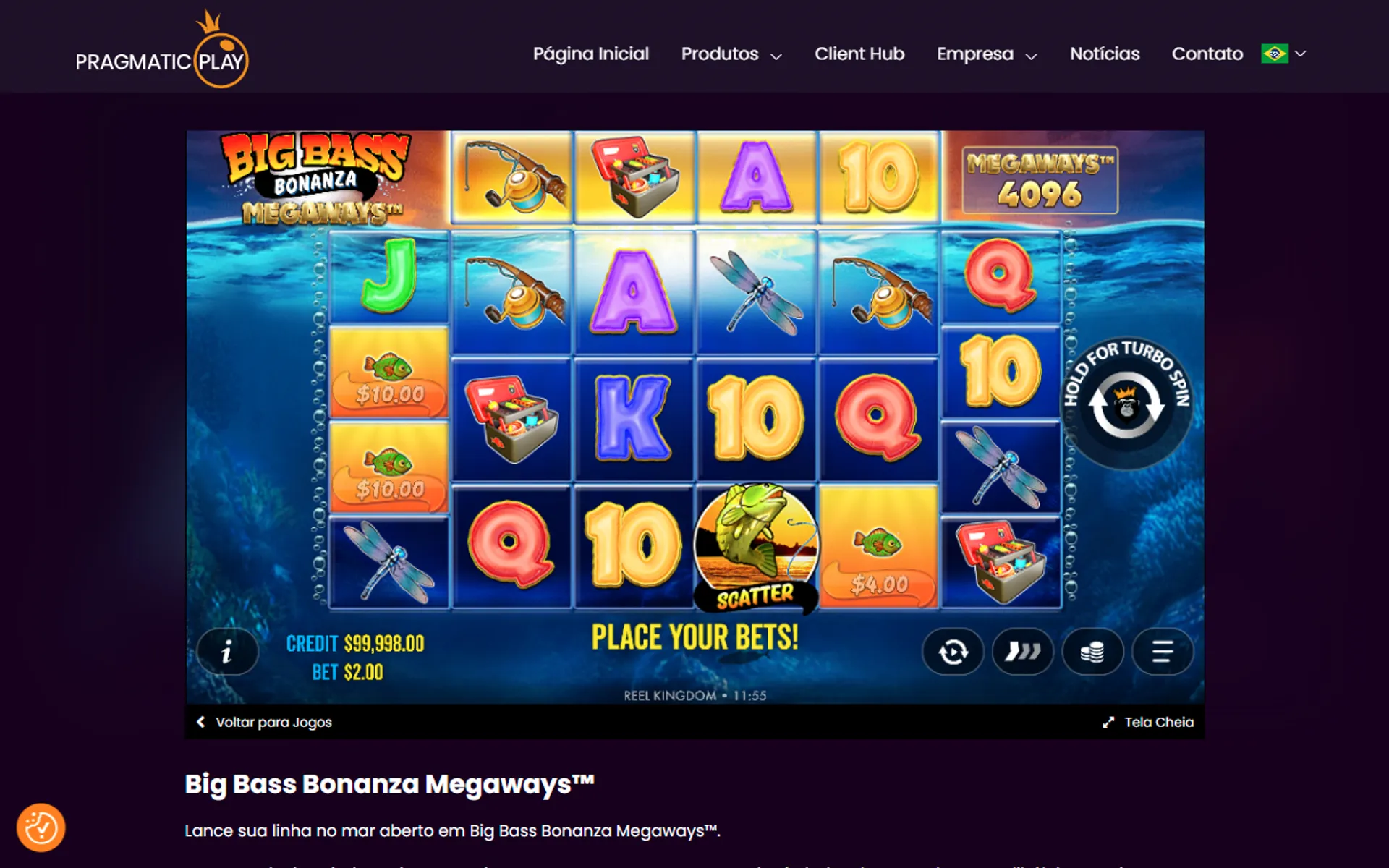 tela do slot big bass bonanza megaways