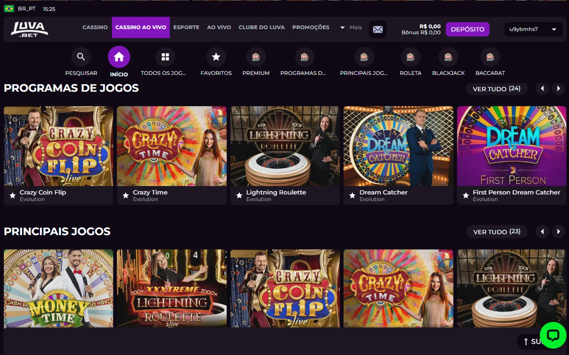 cassino ao vivo luvabet
