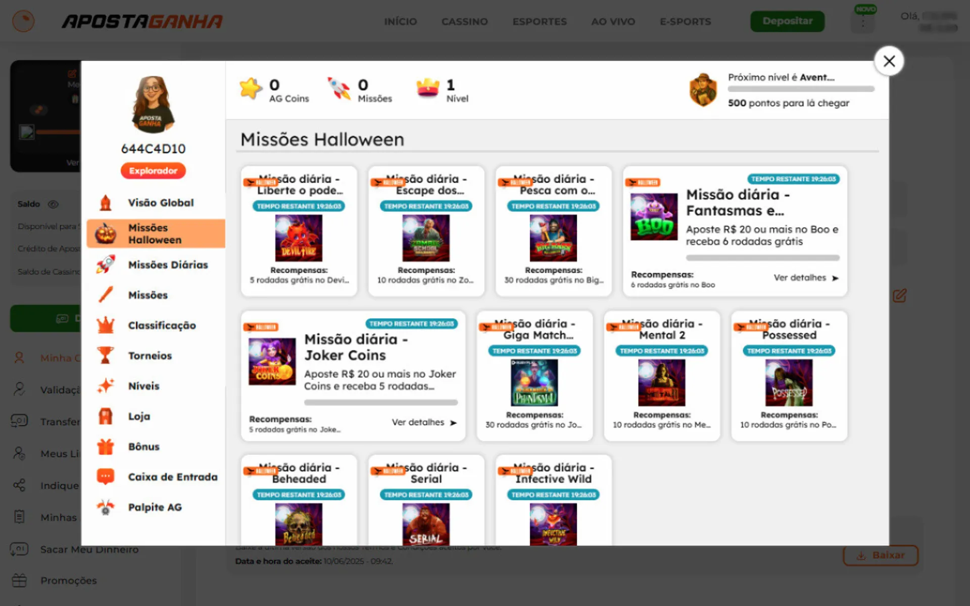 bônus de halloween aposta ganha