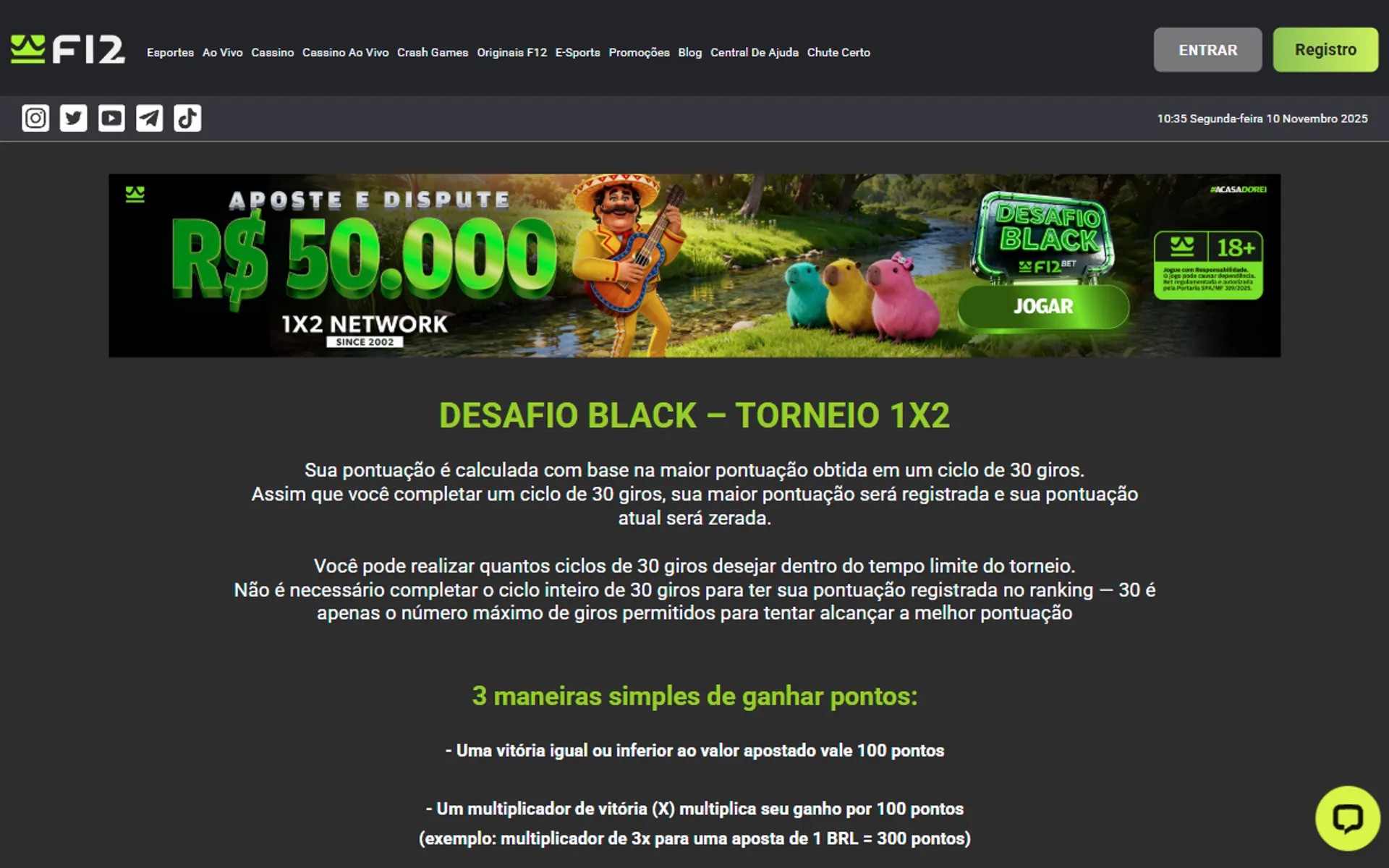 bônus Black Friday F12 Bet